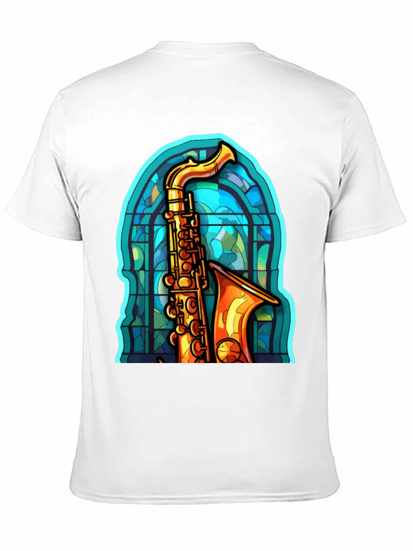 Saxophone Stained Glass Graphic Tee