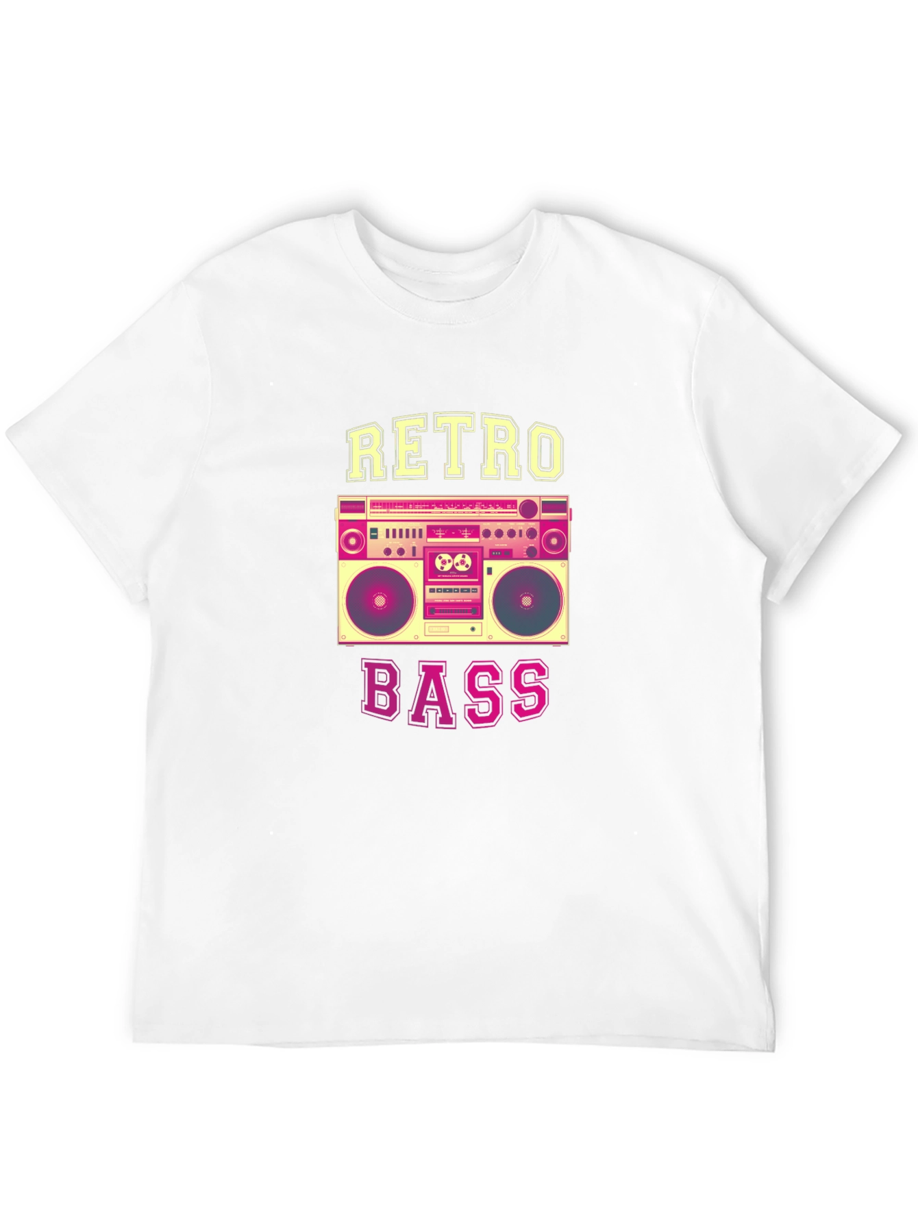Retro Bass Boombox Graphic Tee - Black