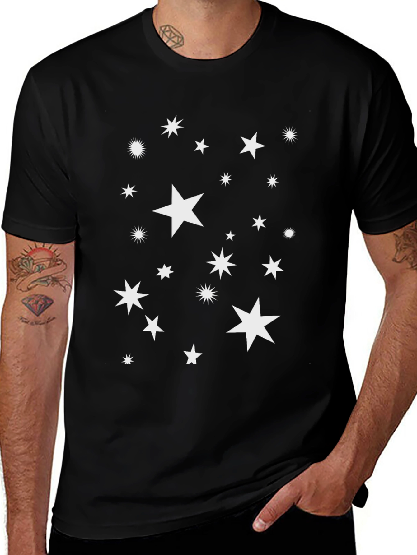 Starry Night Graphic Tee - Unisex Black T-Shirt