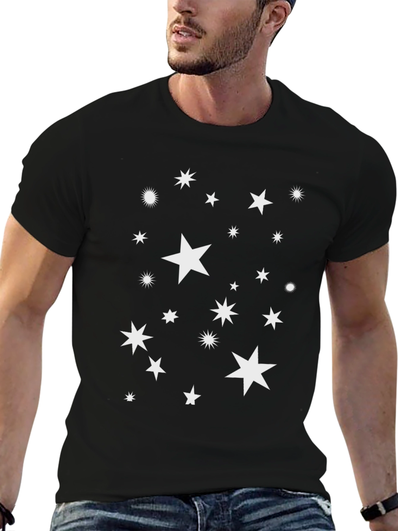 Starry Night Graphic Tee - Unisex Black T-Shirt