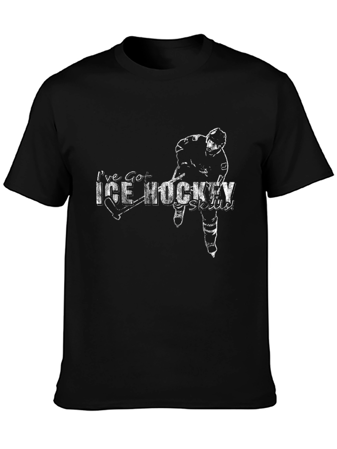 Ice Hockey Skills Graphic T-Shirt - Black