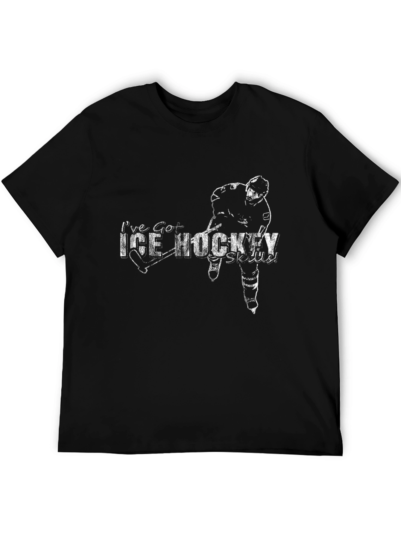 Ice Hockey Skills Graphic T-Shirt - Black
