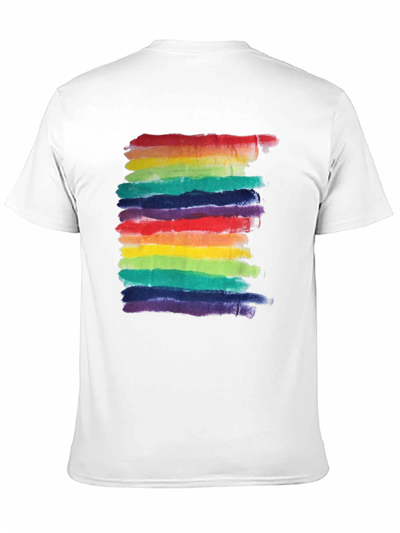 Rainbow Watercolor Striped T-Shirt