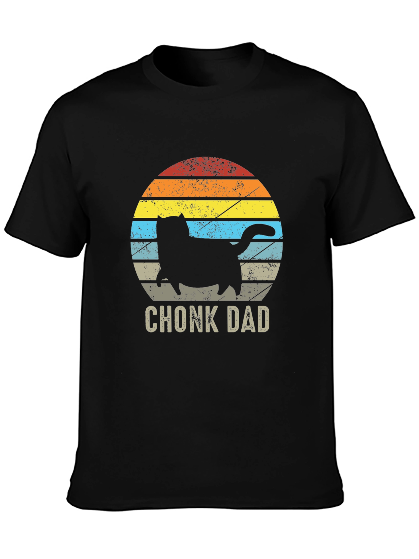 Chonk Dad Black T-Shirt - Cat Lover Apparel
