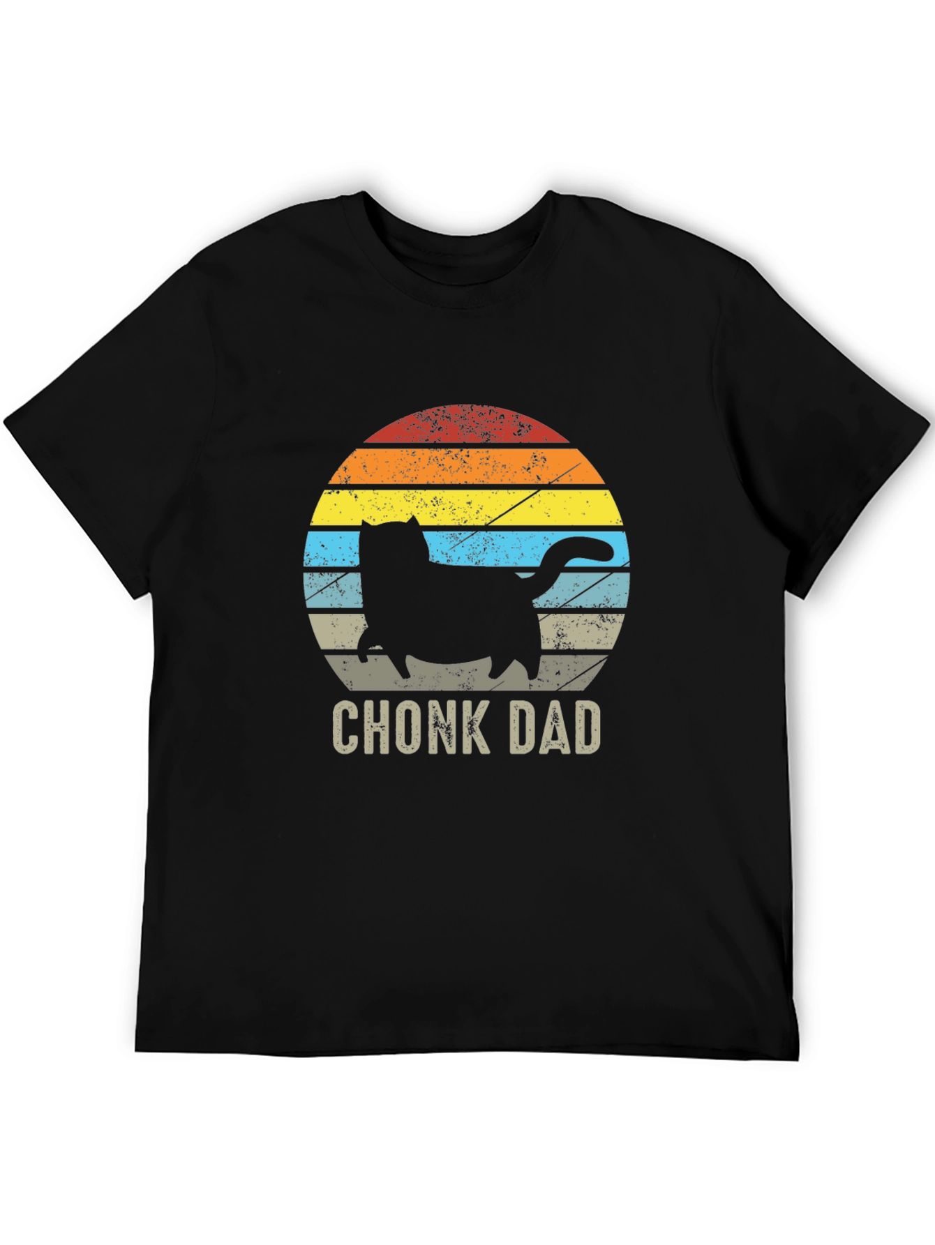 Chonk Dad Black T-Shirt - Cat Lover Apparel