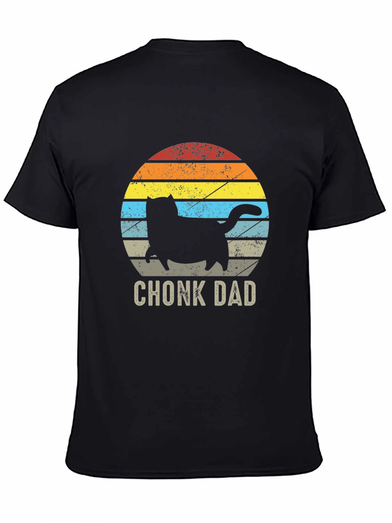 Chonk Dad Black T-Shirt - Cat Lover Apparel