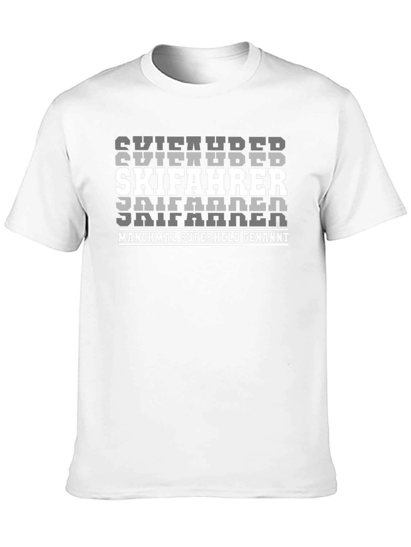 Skifahrer Superhero T-Shirt - Black Graphic Tee