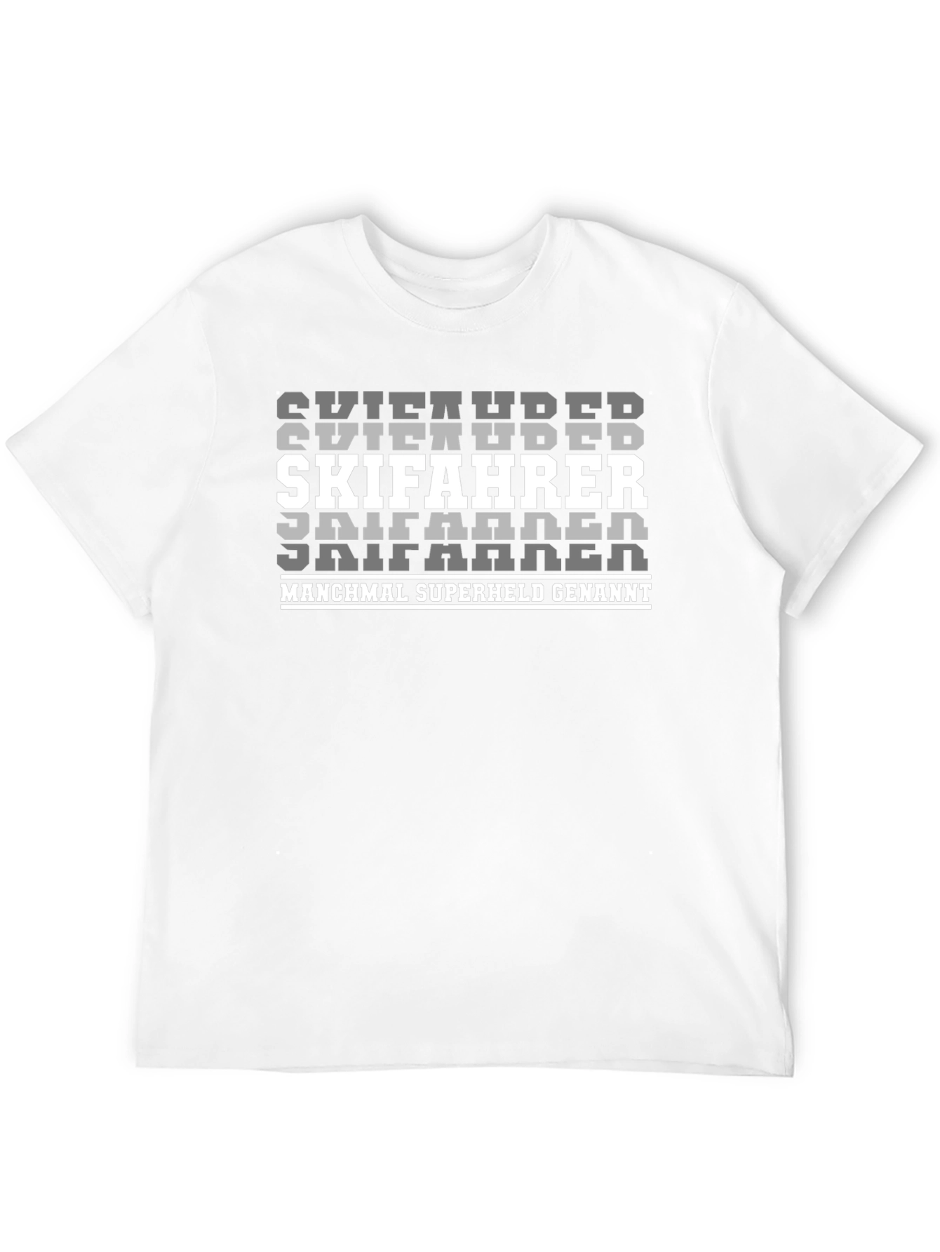 Skifahrer Superhero T-Shirt - Black Graphic Tee
