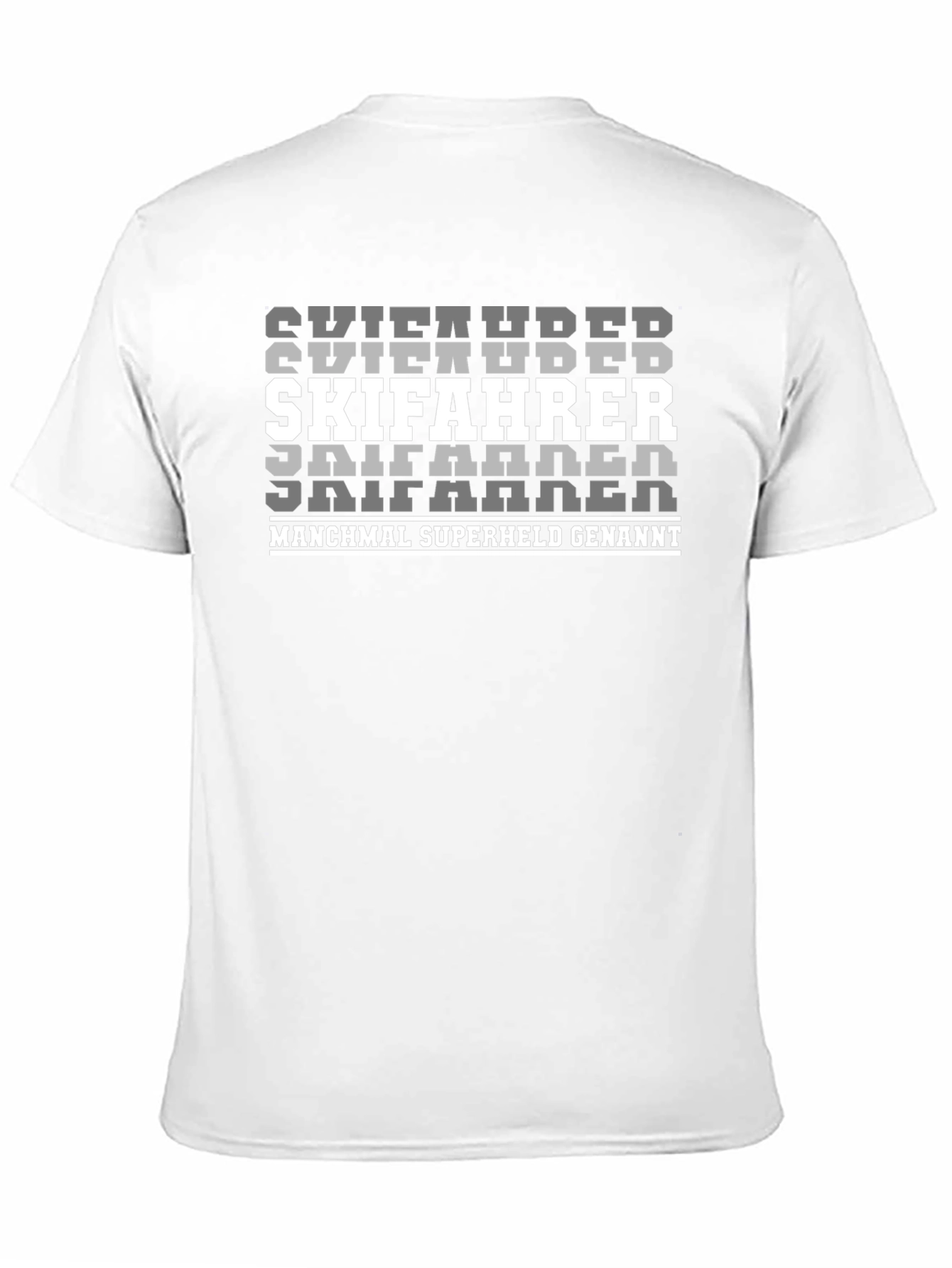 Skifahrer Superhero T-Shirt - Black Graphic Tee