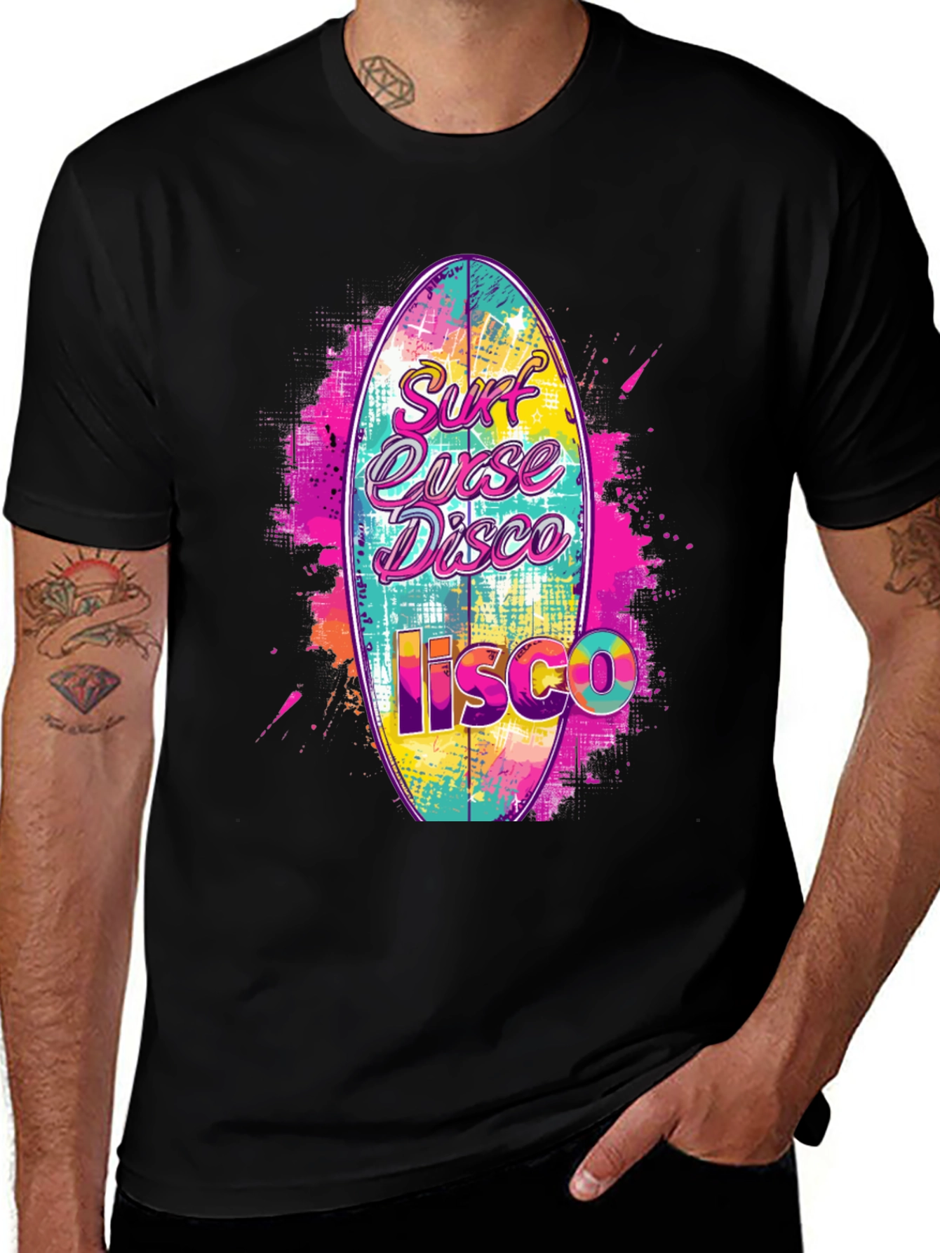 Surf Curse Disco T-Shirt Black Cotton Tee