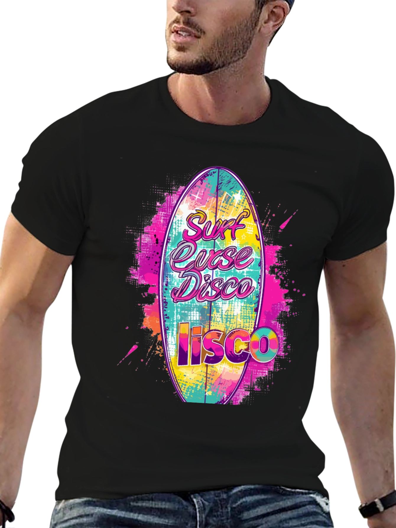 Surf Curse Disco T-Shirt Black Cotton Tee