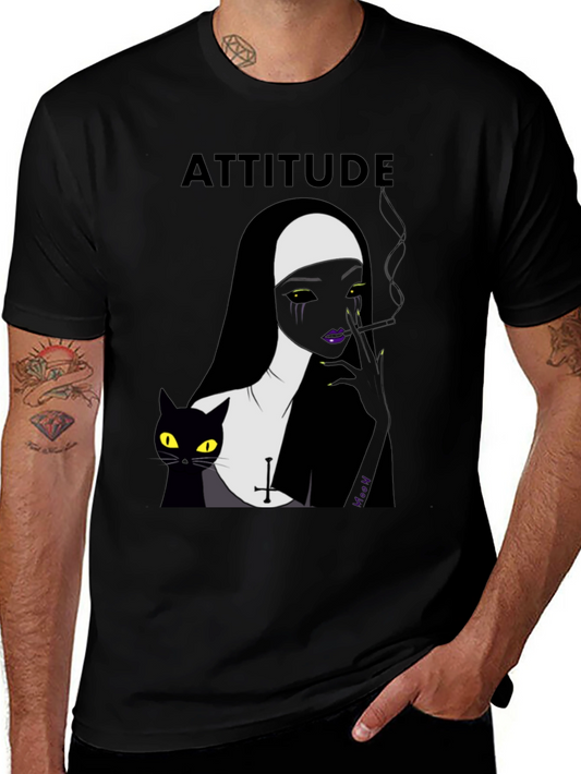 Attitude Nun Graphic Tee - Edgy Streetwear
