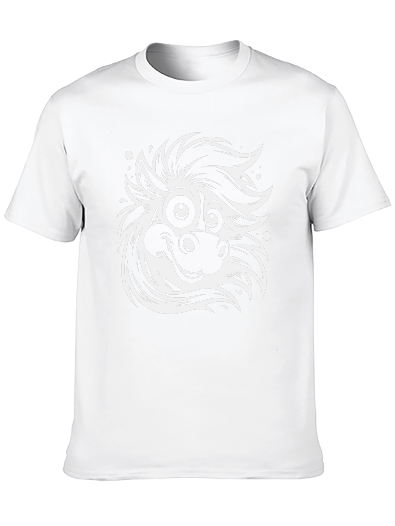 Cartoon Horse Graphic Tee - Black