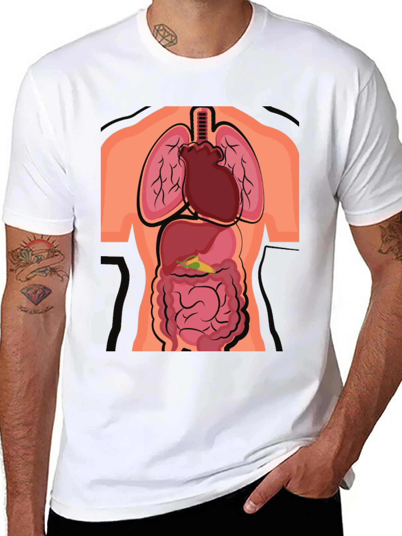 Anatomy T-Shirt - Human Organs Graphic Tee