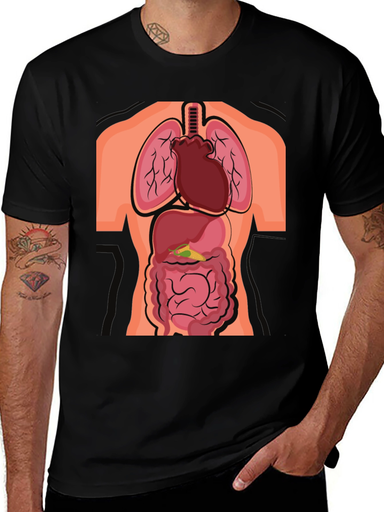 Anatomy T-Shirt - Human Organs Graphic Tee