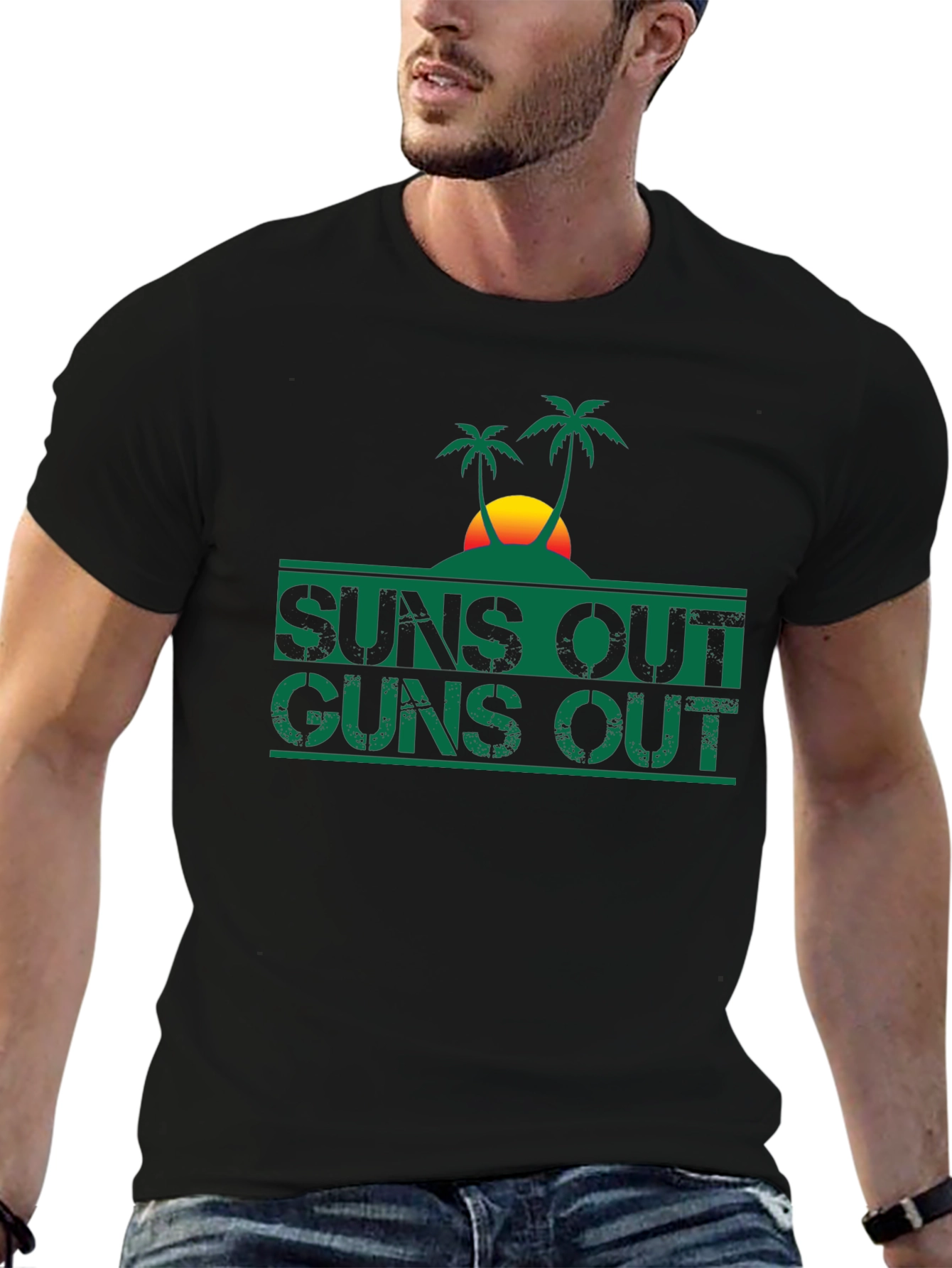 Suns Out Guns Out Graphic Tee - Black