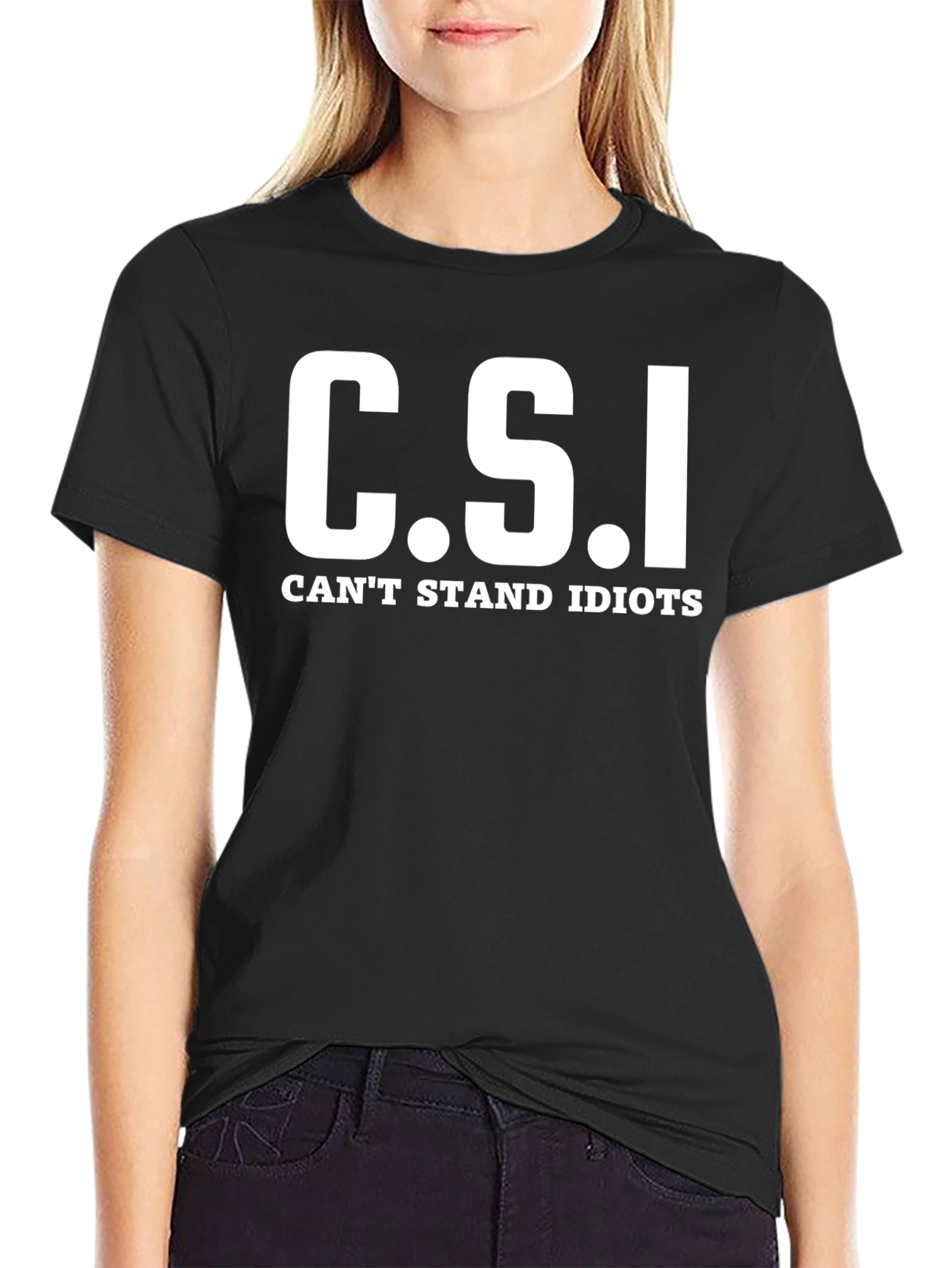 C.S.I. Cant Stand Idiots Black T-Shirt