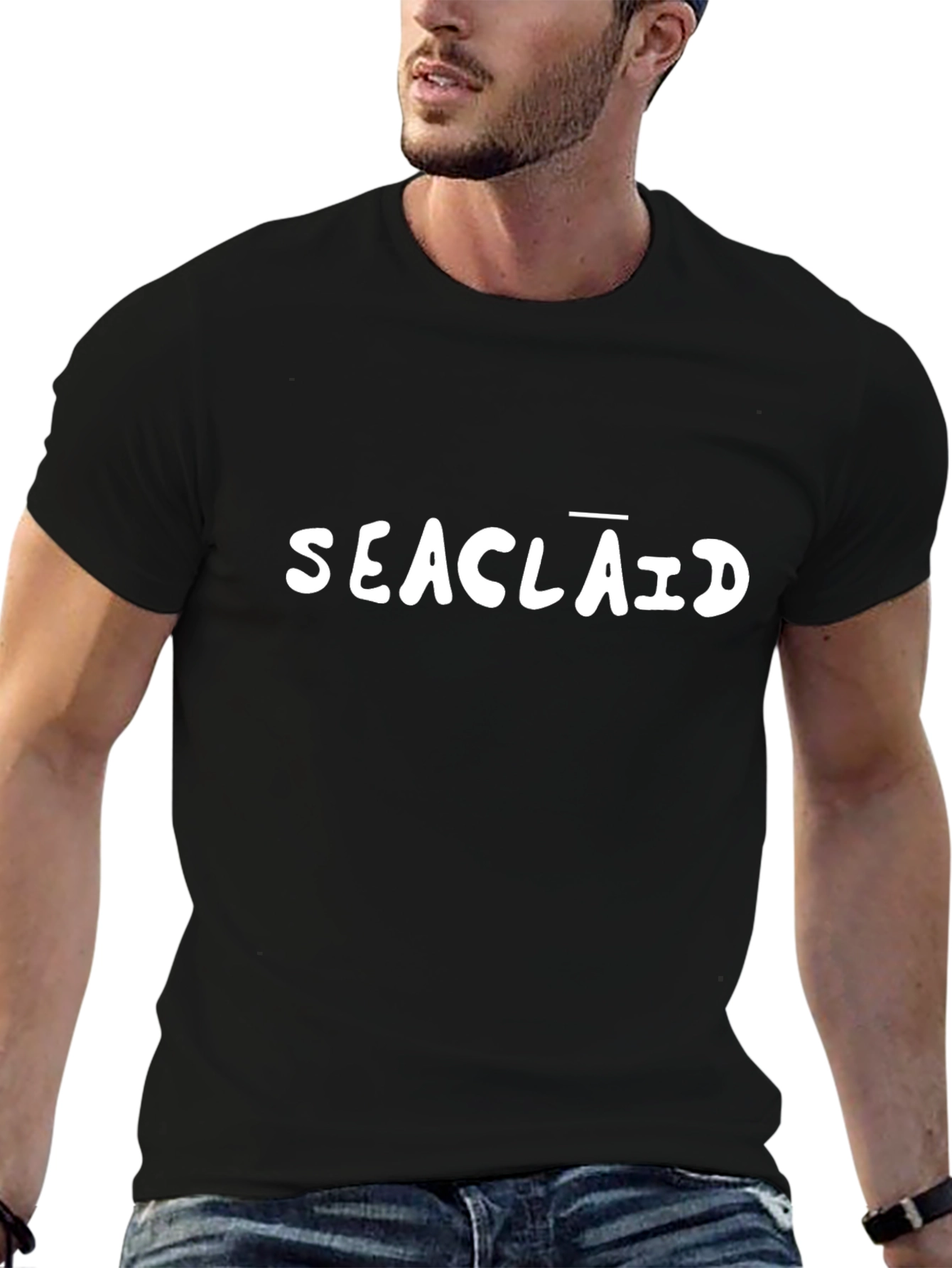 SEACLAID Black Graphic Tee - Classic Comfort