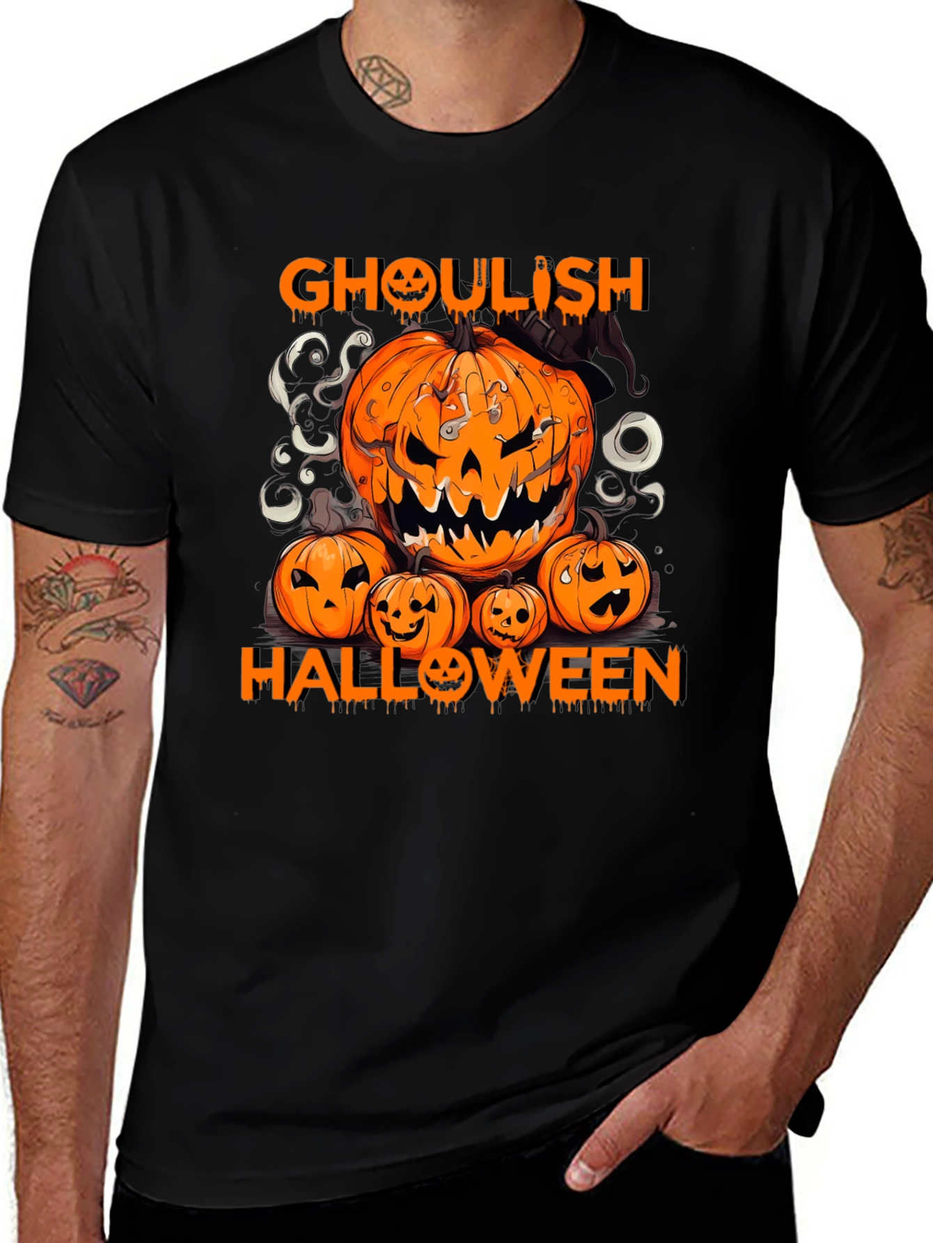Ghoul Halloween Pumpkin T-Shirt