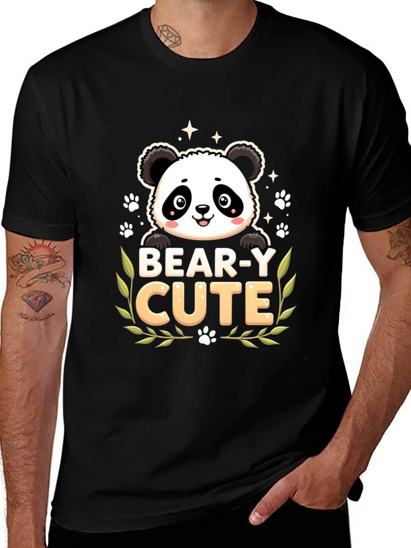 Bear-y Cute Panda Graphic T-Shirt