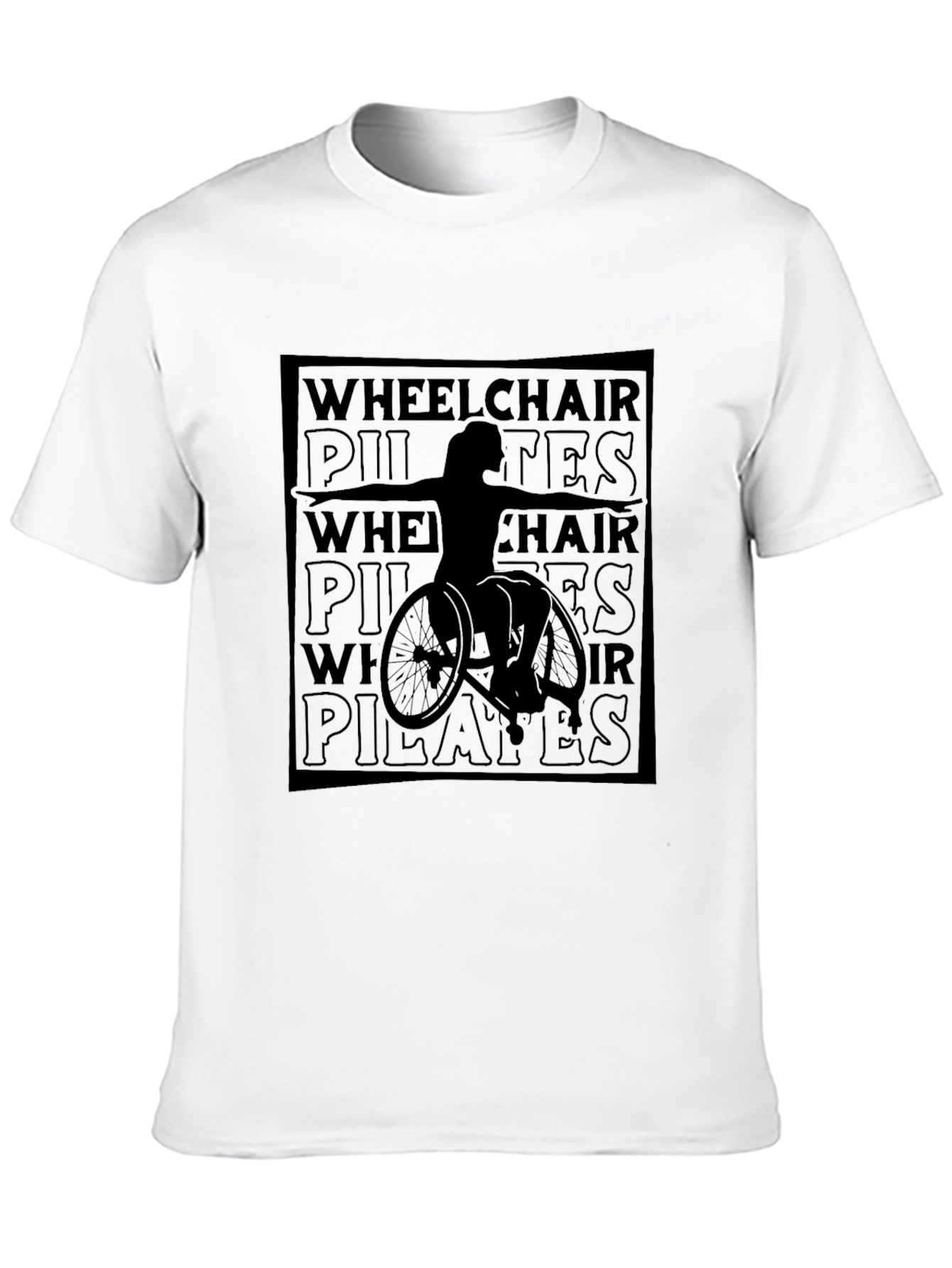 Wheelchair Pilates Black T-Shirt