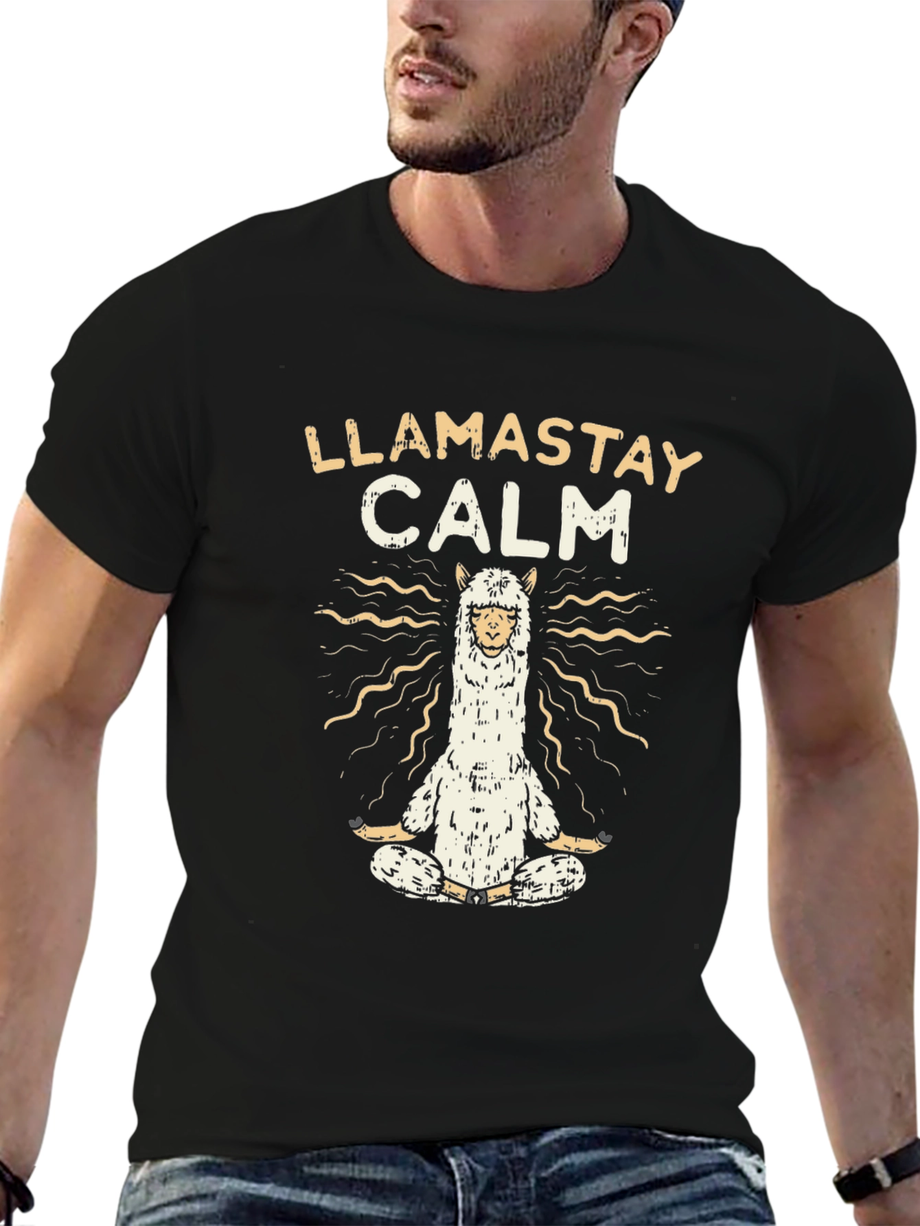 Llamastay Calm Graphic T-Shirt - Yoga Llama