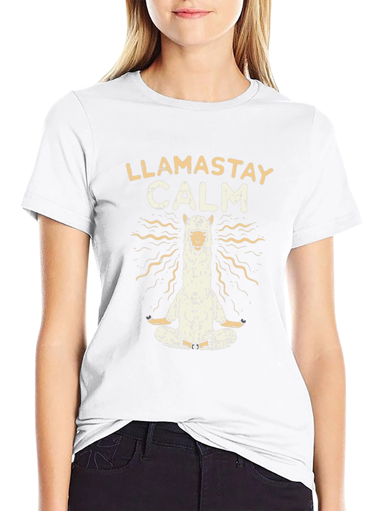 Llamastay Calm Graphic T-Shirt - Yoga Llama