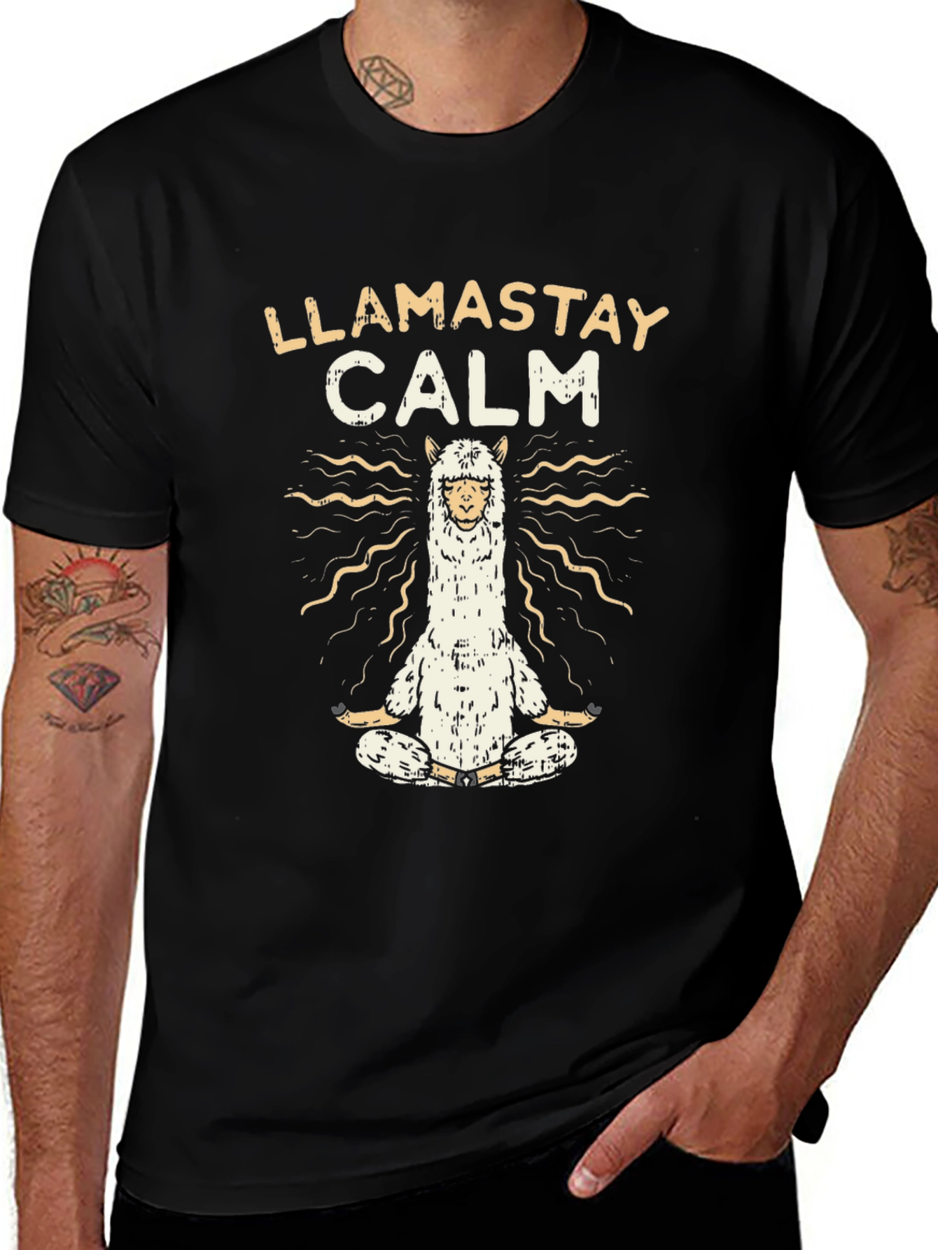 Llamastay Calm Graphic T-Shirt - Yoga Llama
