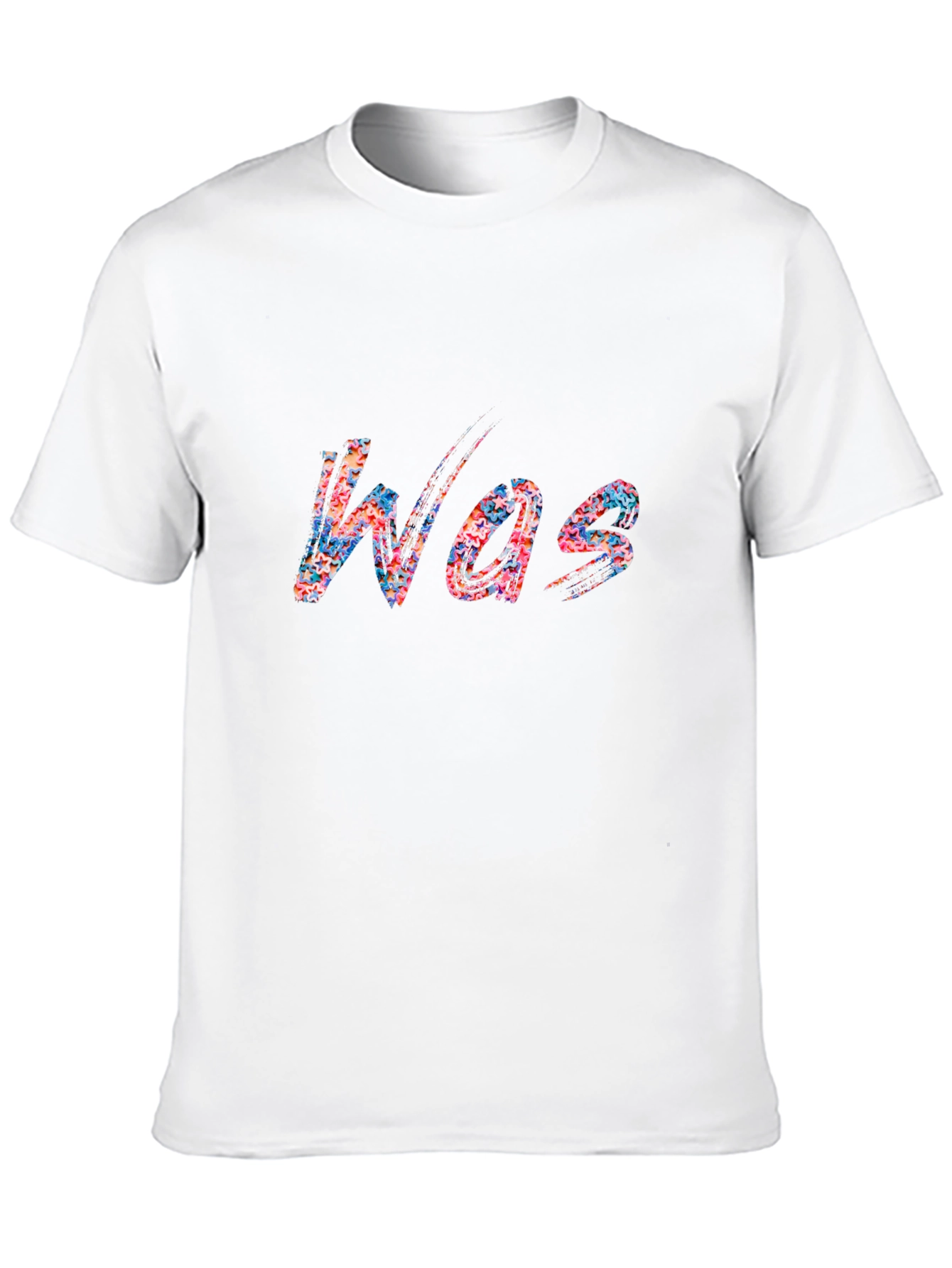 Abstract Was Print Black Crewneck T-Shirt