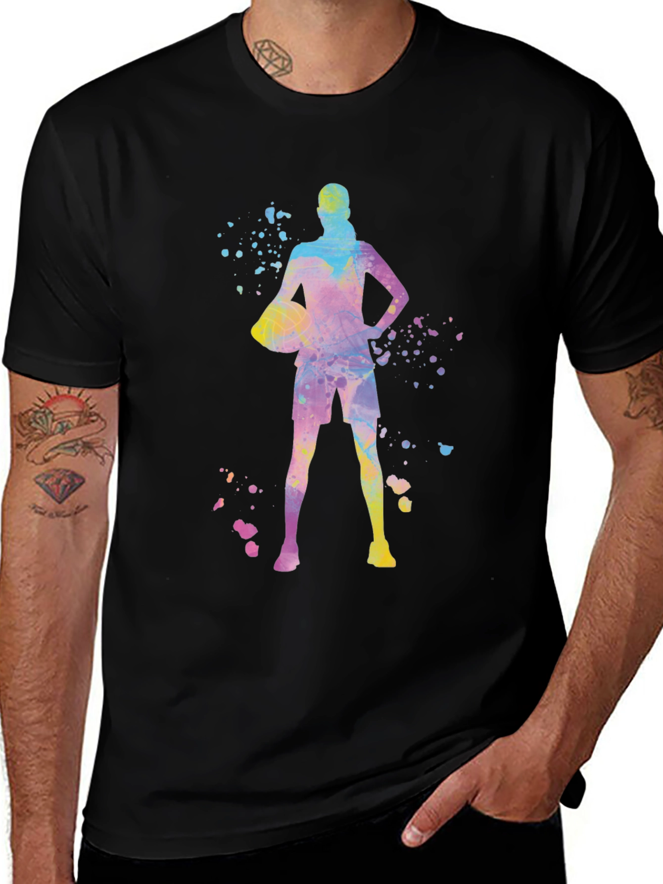 Basketball Player Graphic Tee - Trendy Sportswear