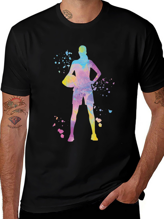 Basketball Player Graphic Tee - Trendy Sportswear