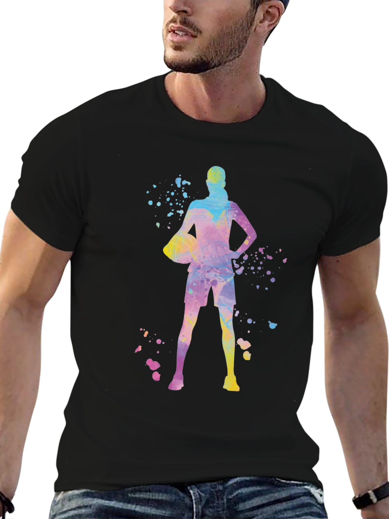 Basketball Player Graphic Tee - Trendy Sportswear