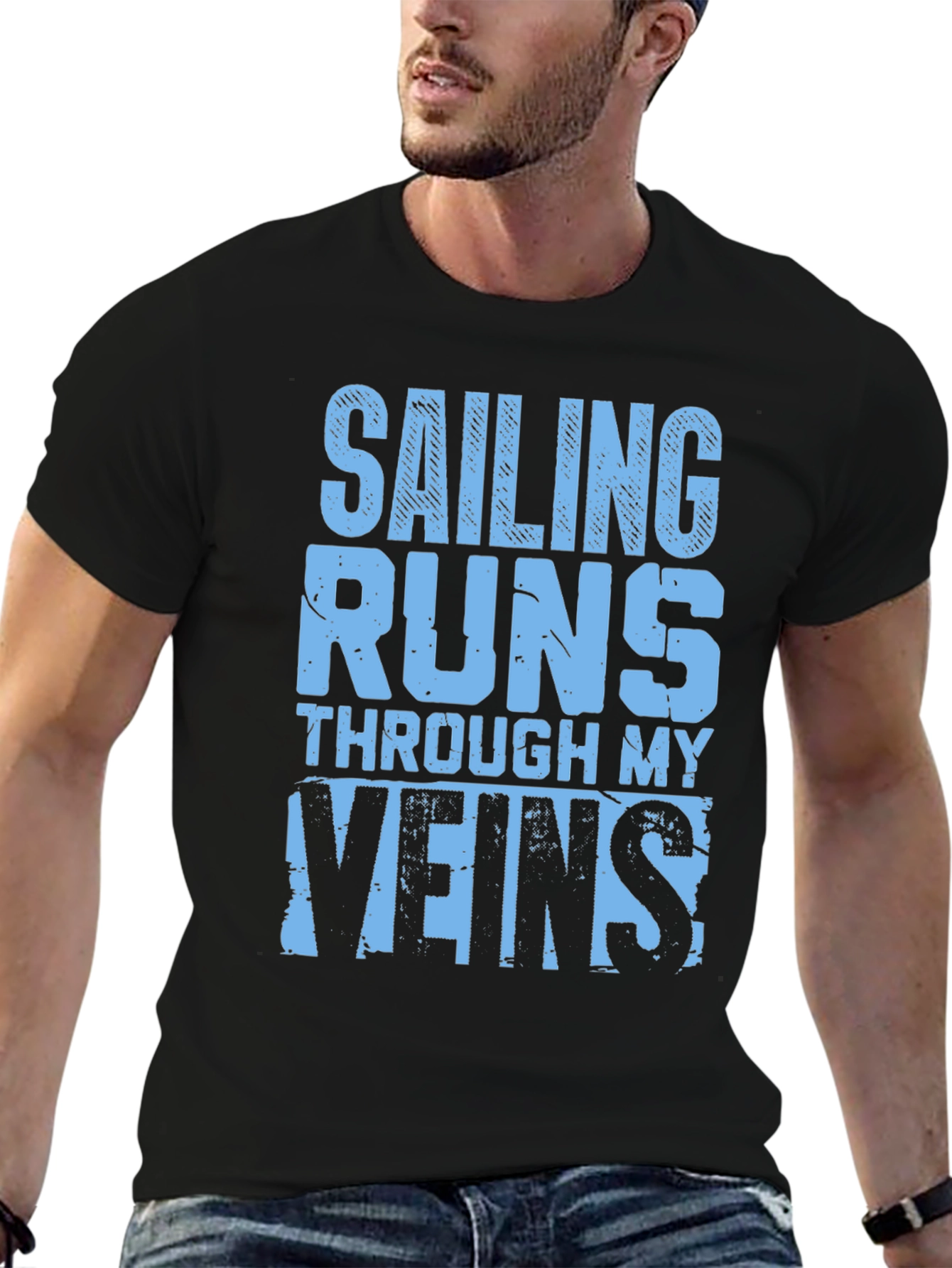 Sailing Runs Through My Veins Graphic T-Shirt