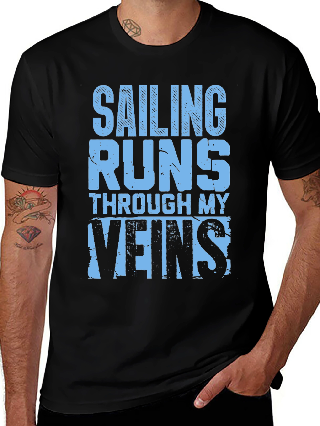 Sailing Runs Through My Veins Graphic T-Shirt