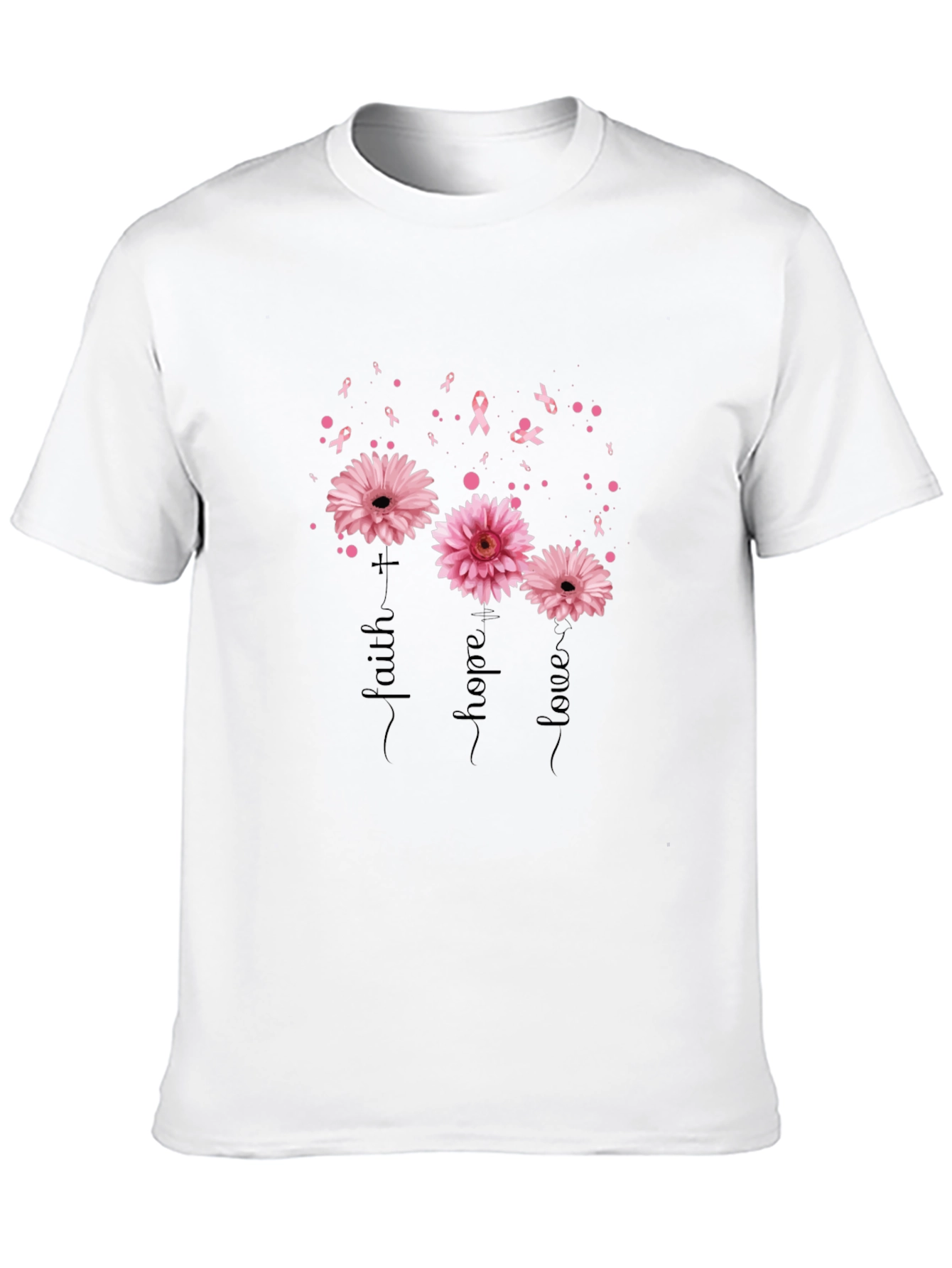 Faith Hope Love Breast Cancer Awareness T-Shirt