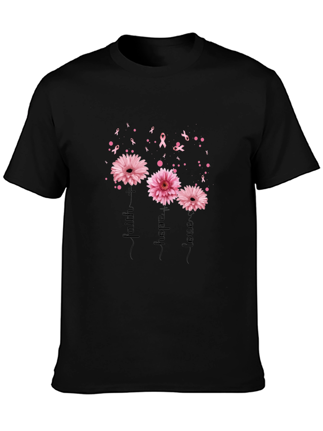 Faith Hope Love Breast Cancer Awareness T-Shirt