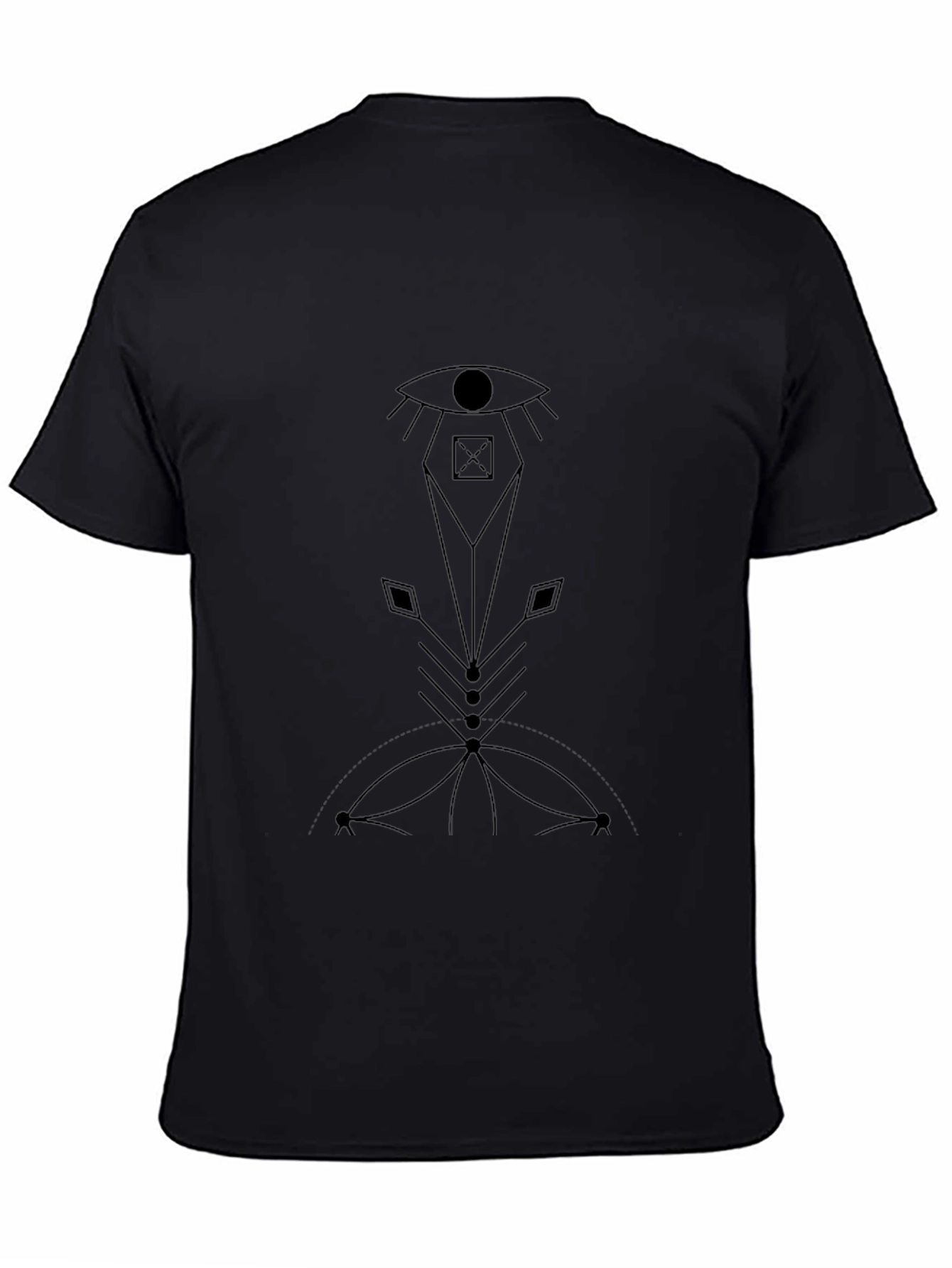 Geometric Eye Design Black T-Shirt