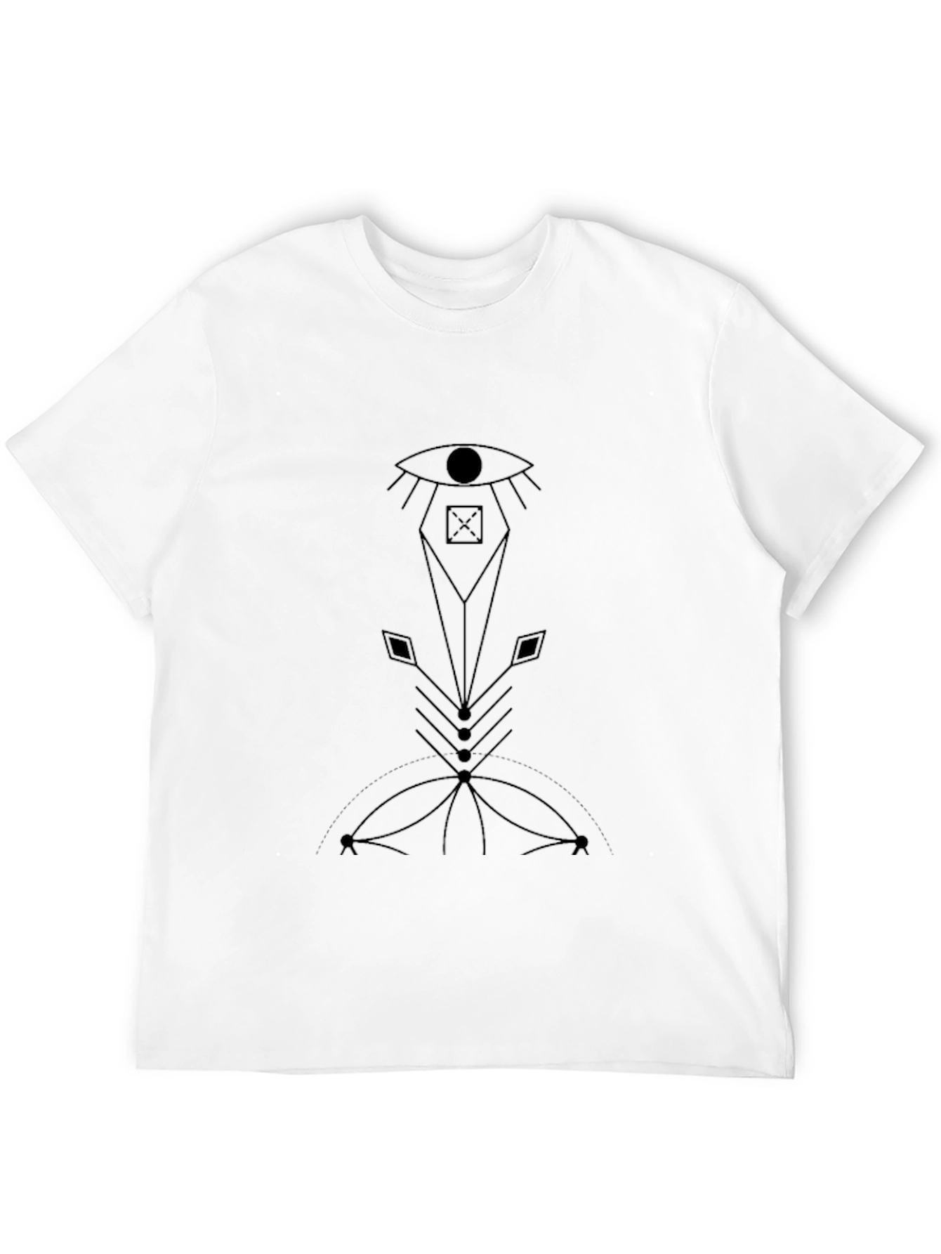 Geometric Eye Design Black T-Shirt