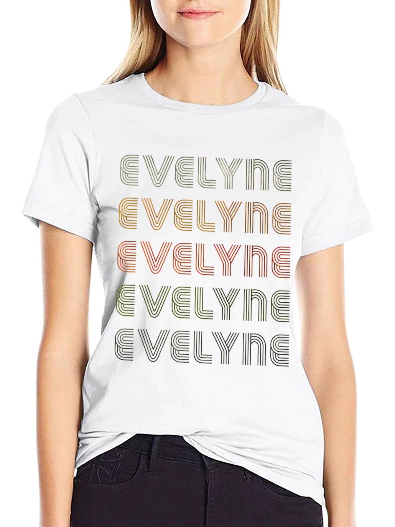 Retro Evelyne Personalized Name T-Shirt