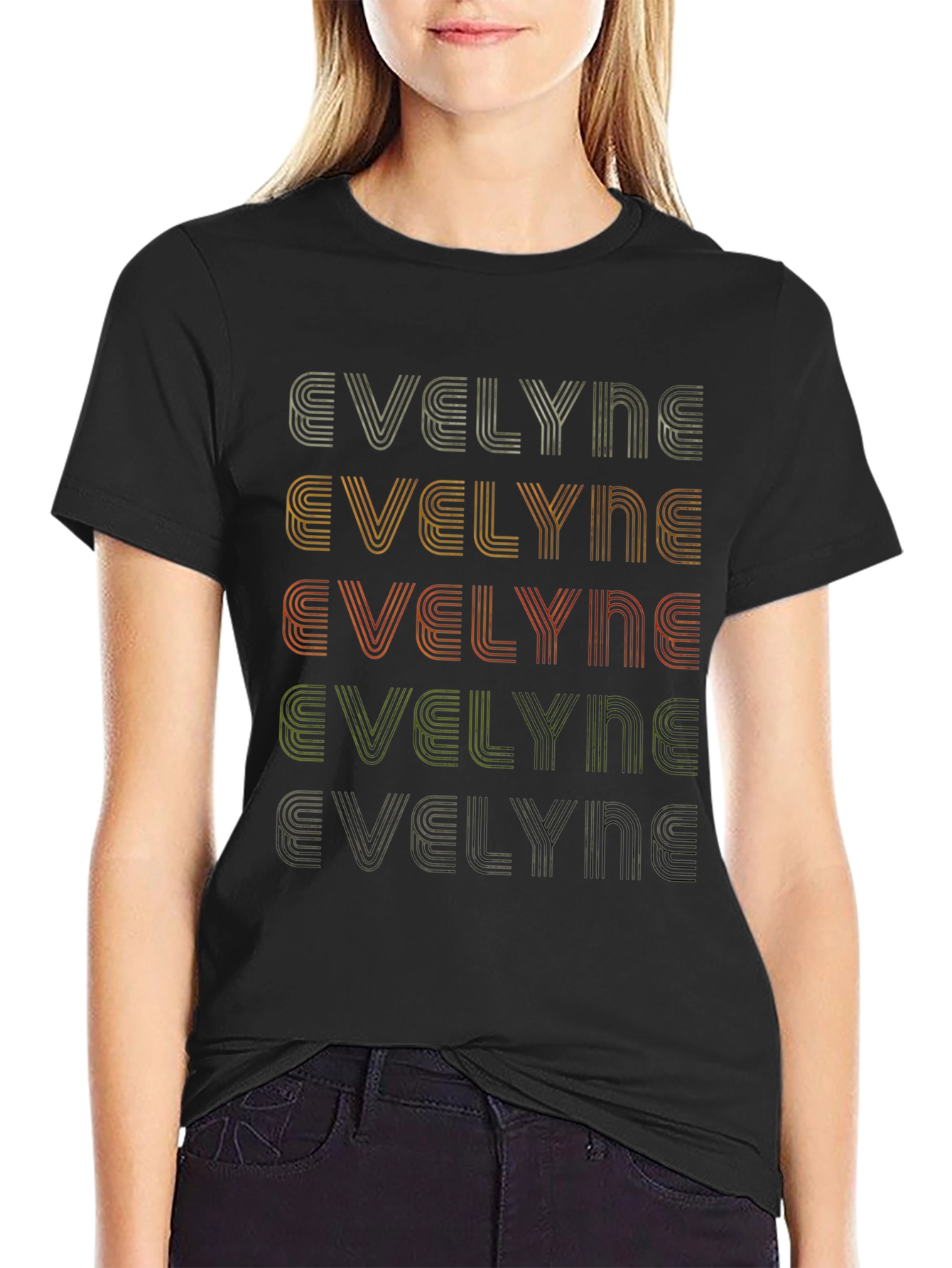 Retro Evelyne Personalized Name T-Shirt