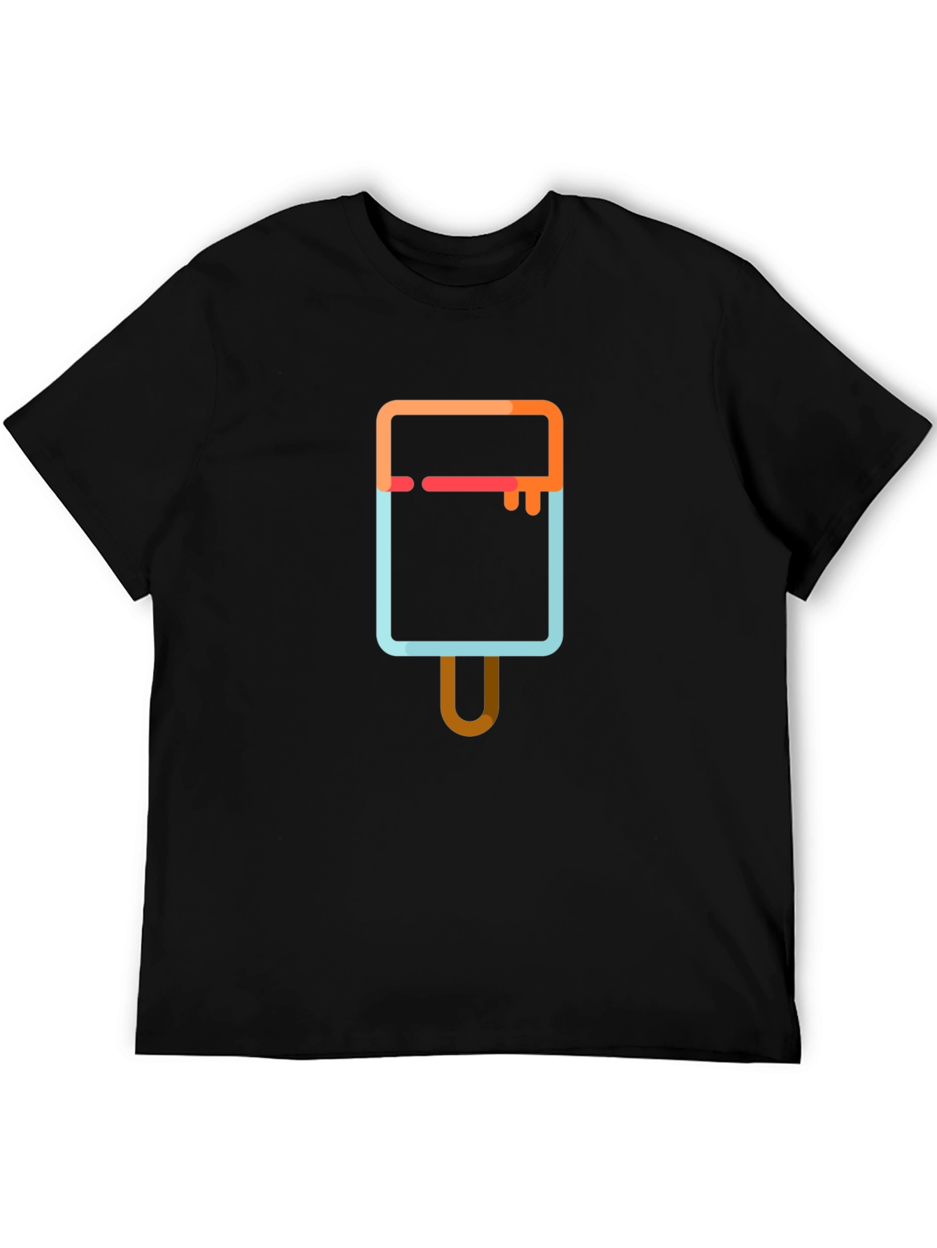 Cool Popsicle Graphic Tee - Black Cotton T-Shirt