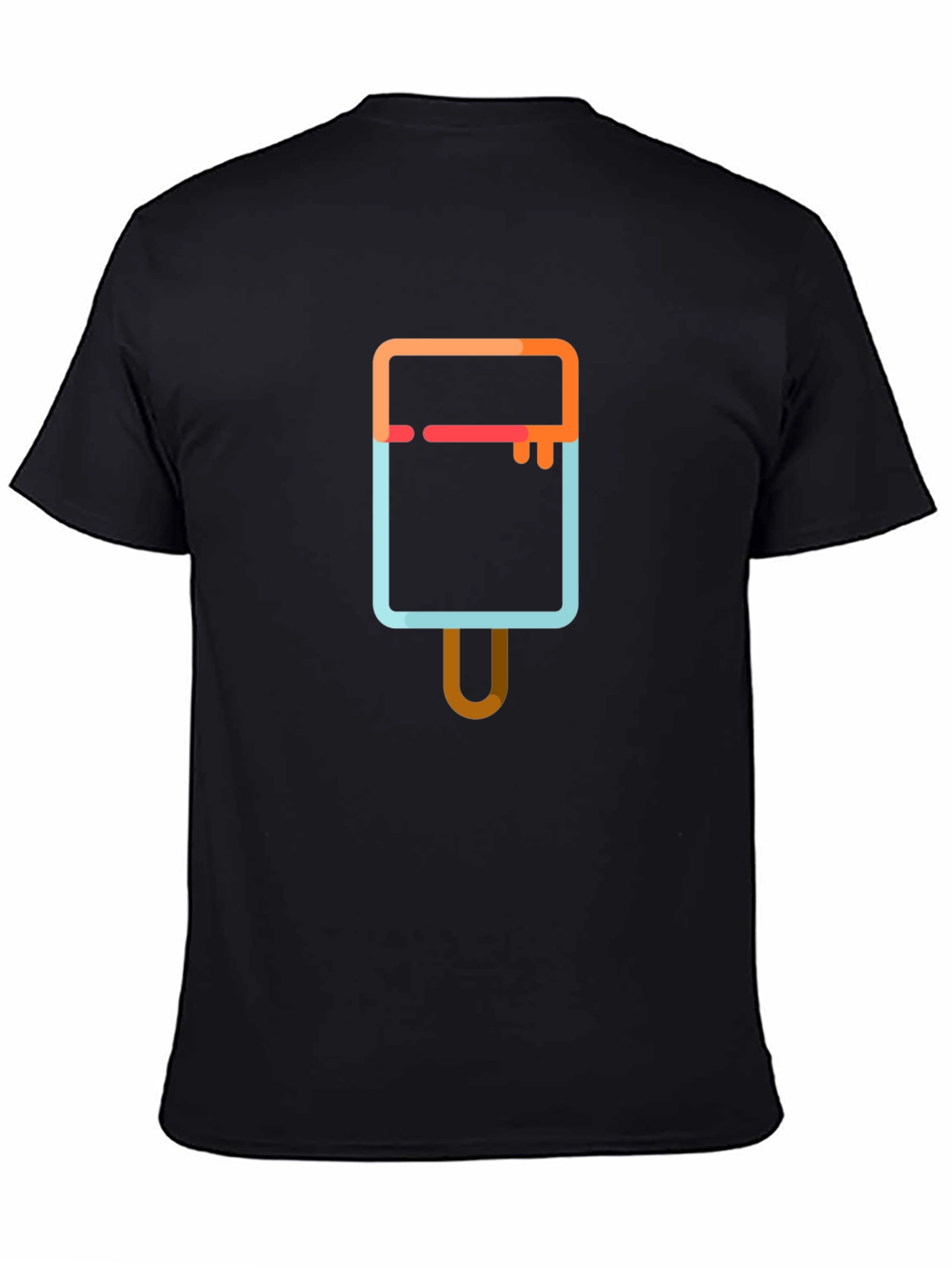 Cool Popsicle Graphic Tee - Black Cotton T-Shirt