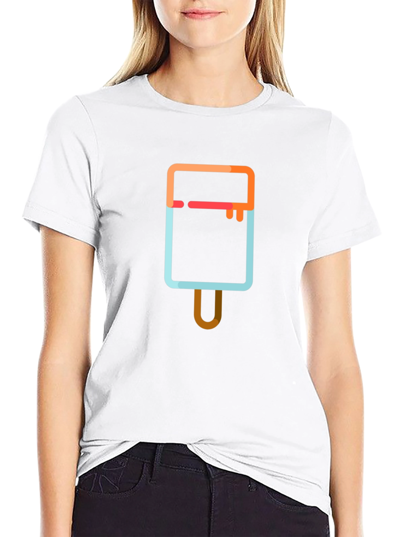 Cool Popsicle Graphic Tee - Black Cotton T-Shirt