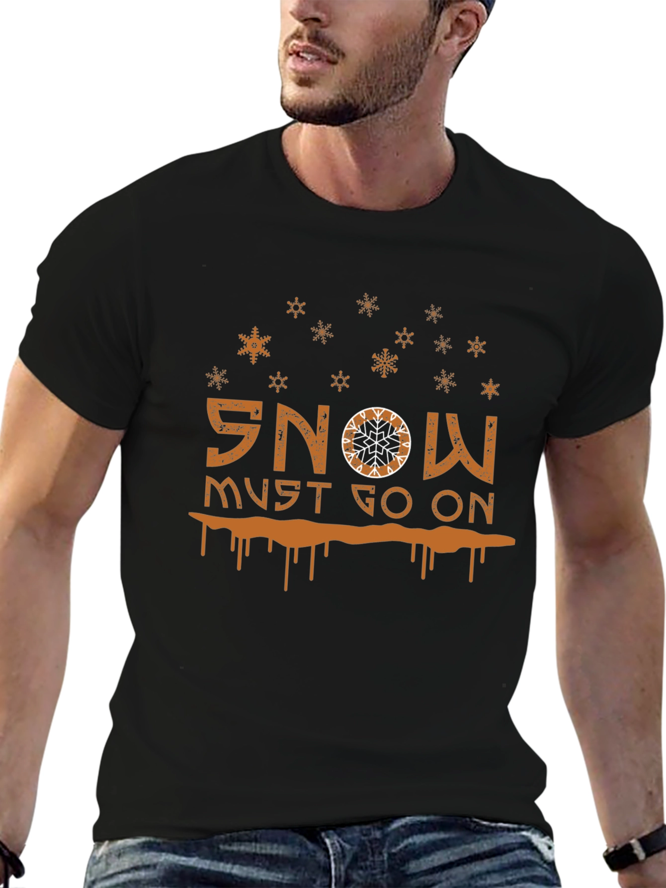 Snow Must Go On Graphic Tee - Black