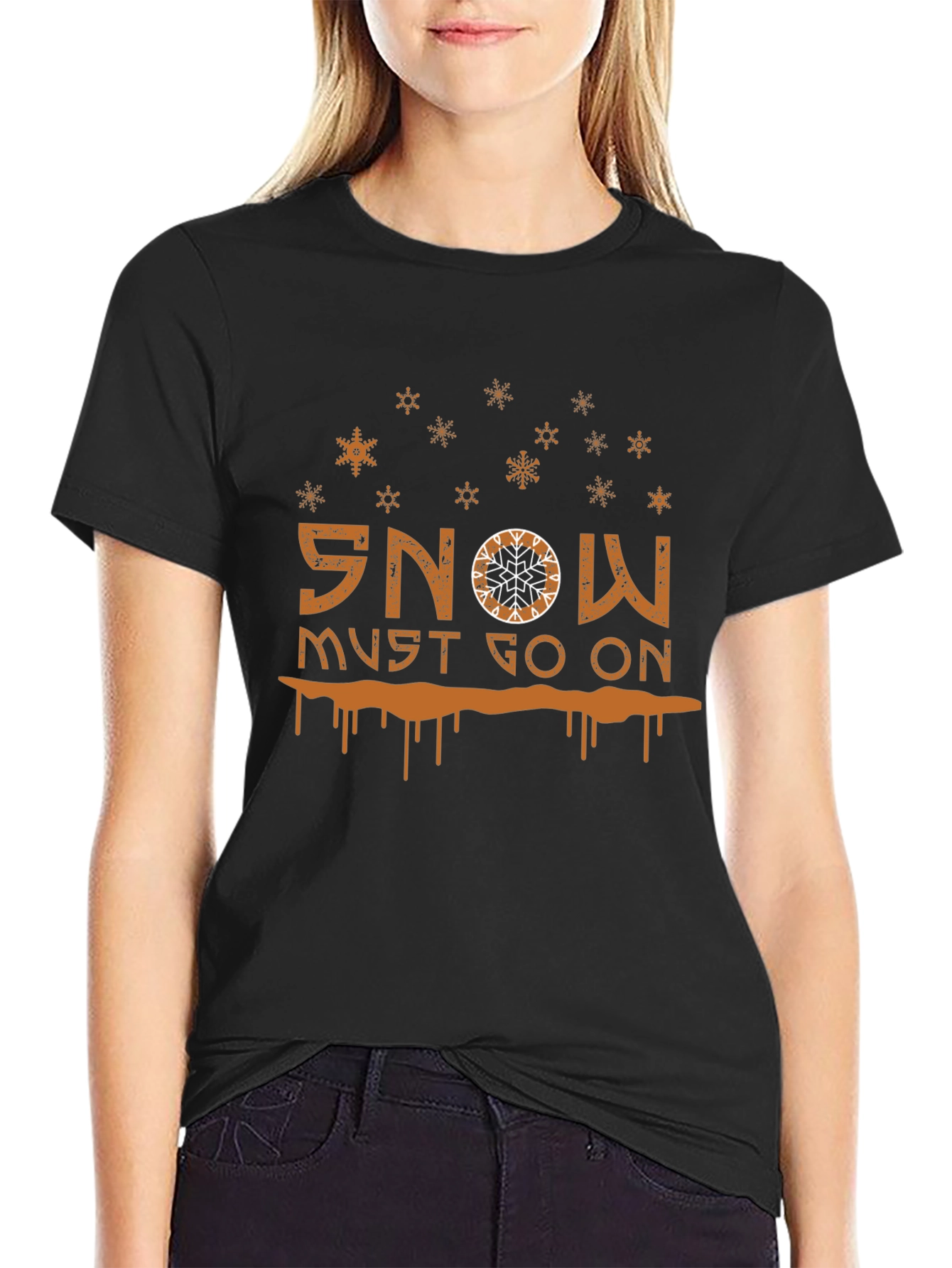 Snow Must Go On Graphic Tee - Black