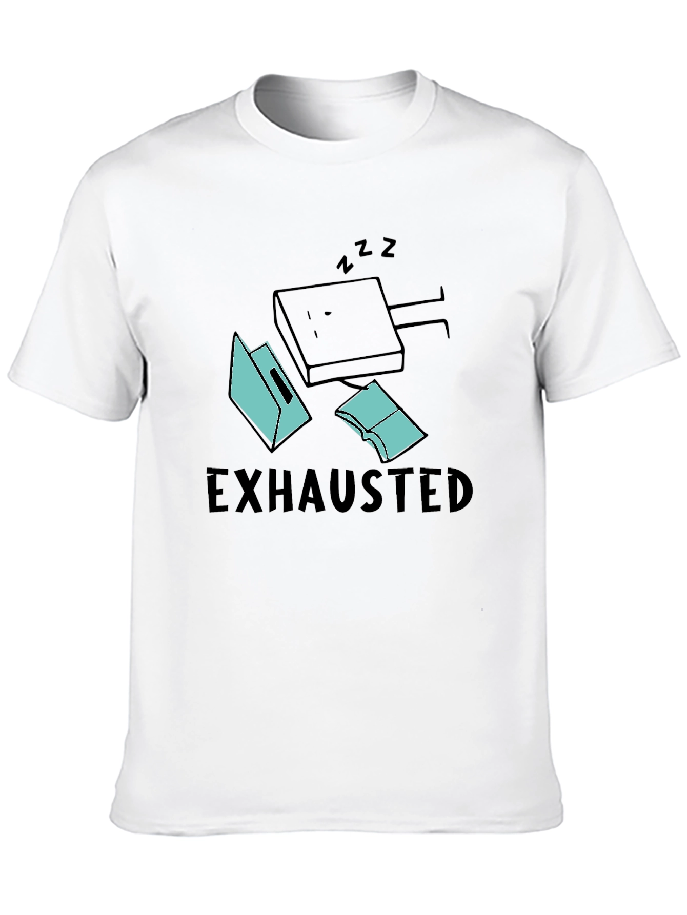 Exhausted Bookworm Black T-Shirt