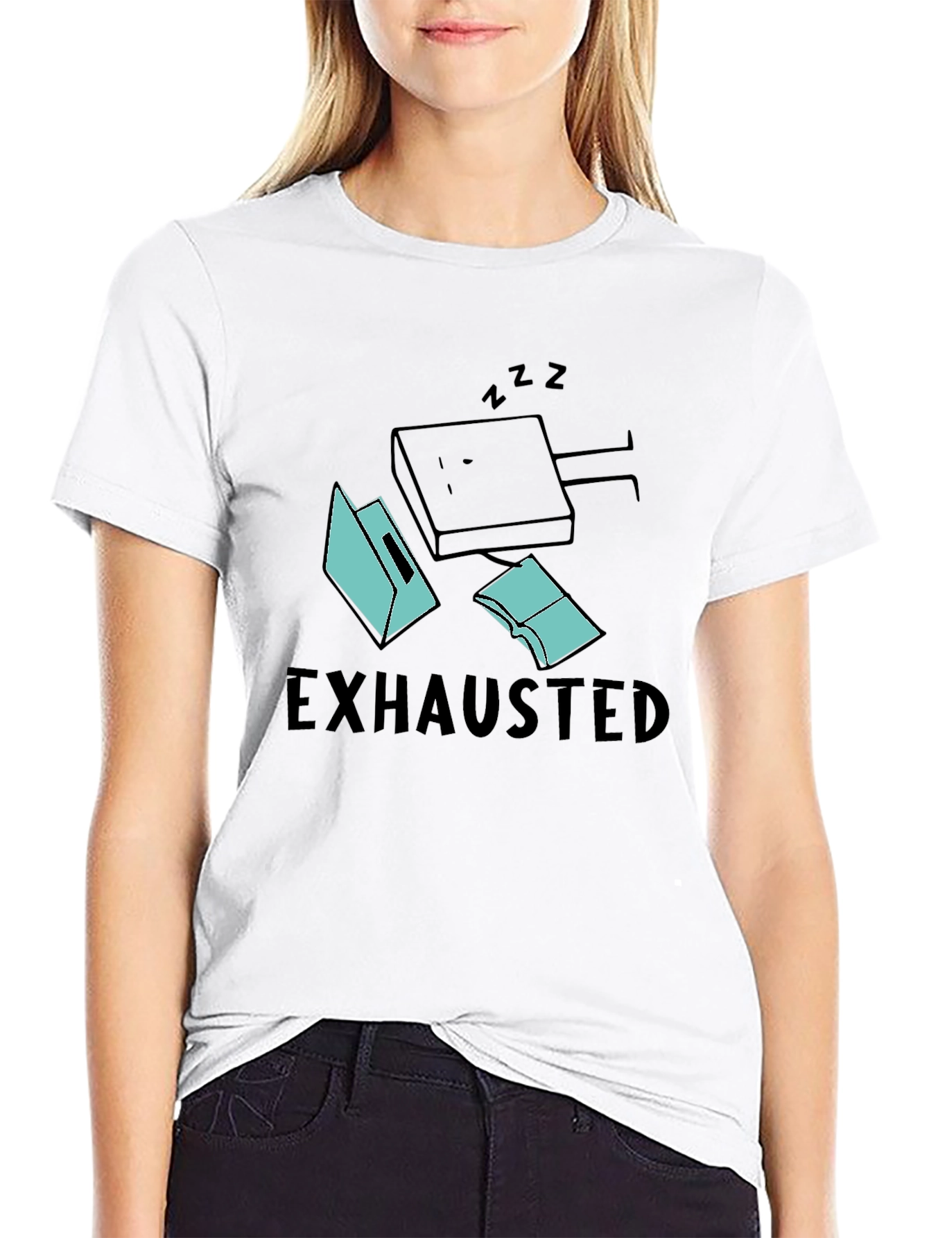Exhausted Bookworm Black T-Shirt
