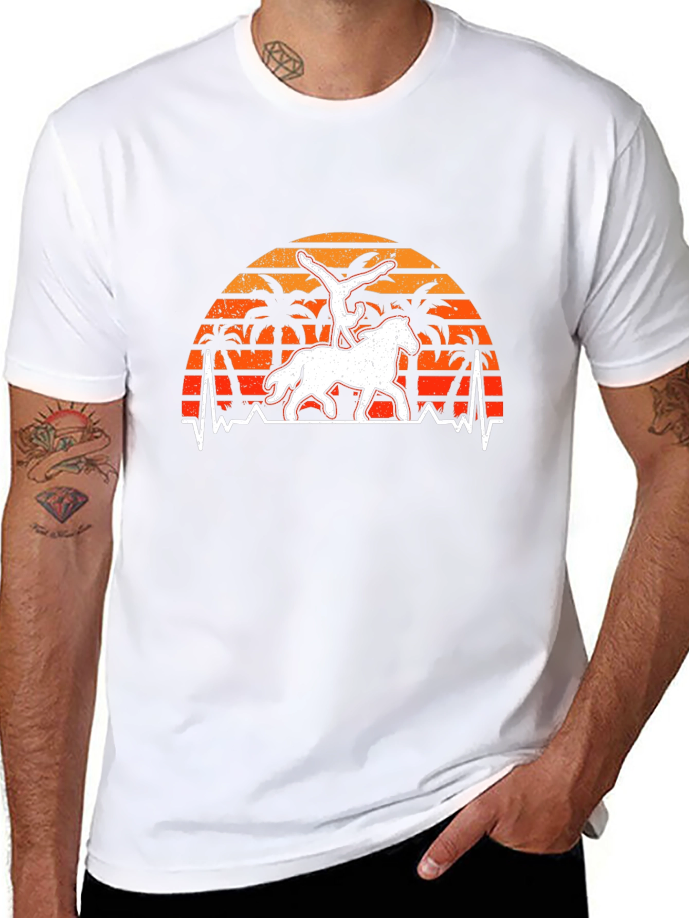 Horseback Riding Sunset Graphic Tee