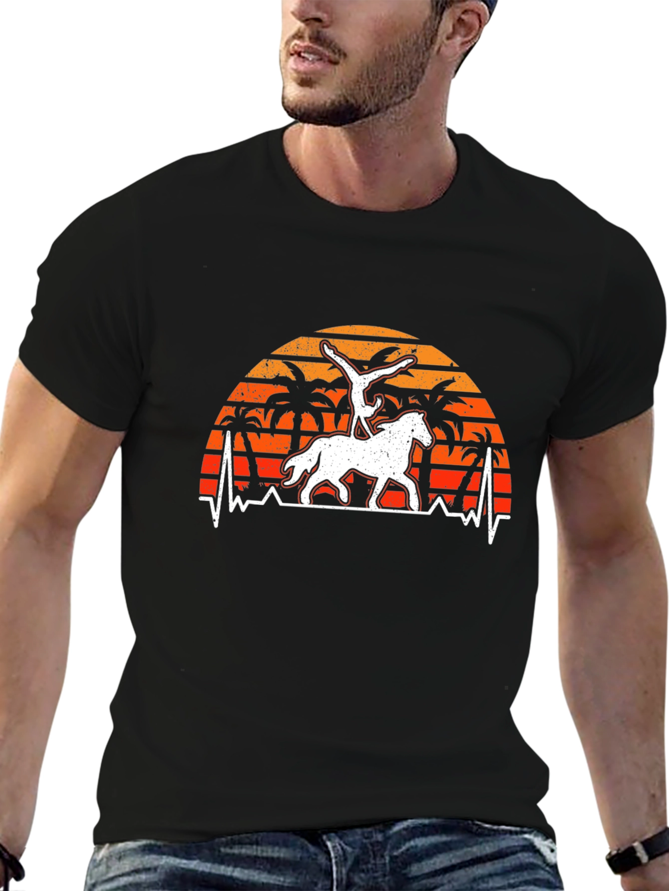 Horseback Riding Sunset Graphic Tee