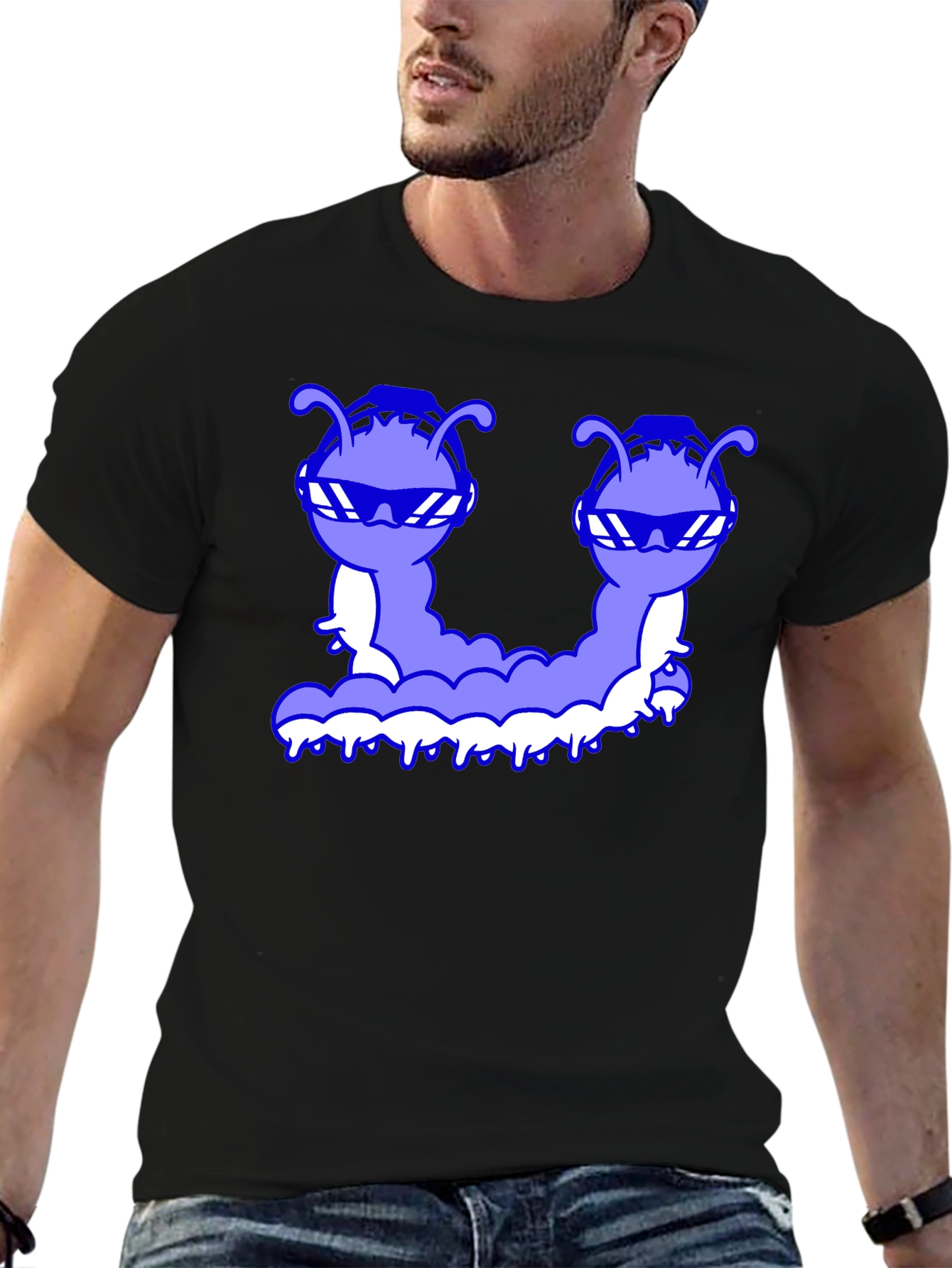 Cool Caterpillar Graphic Tee - Black
